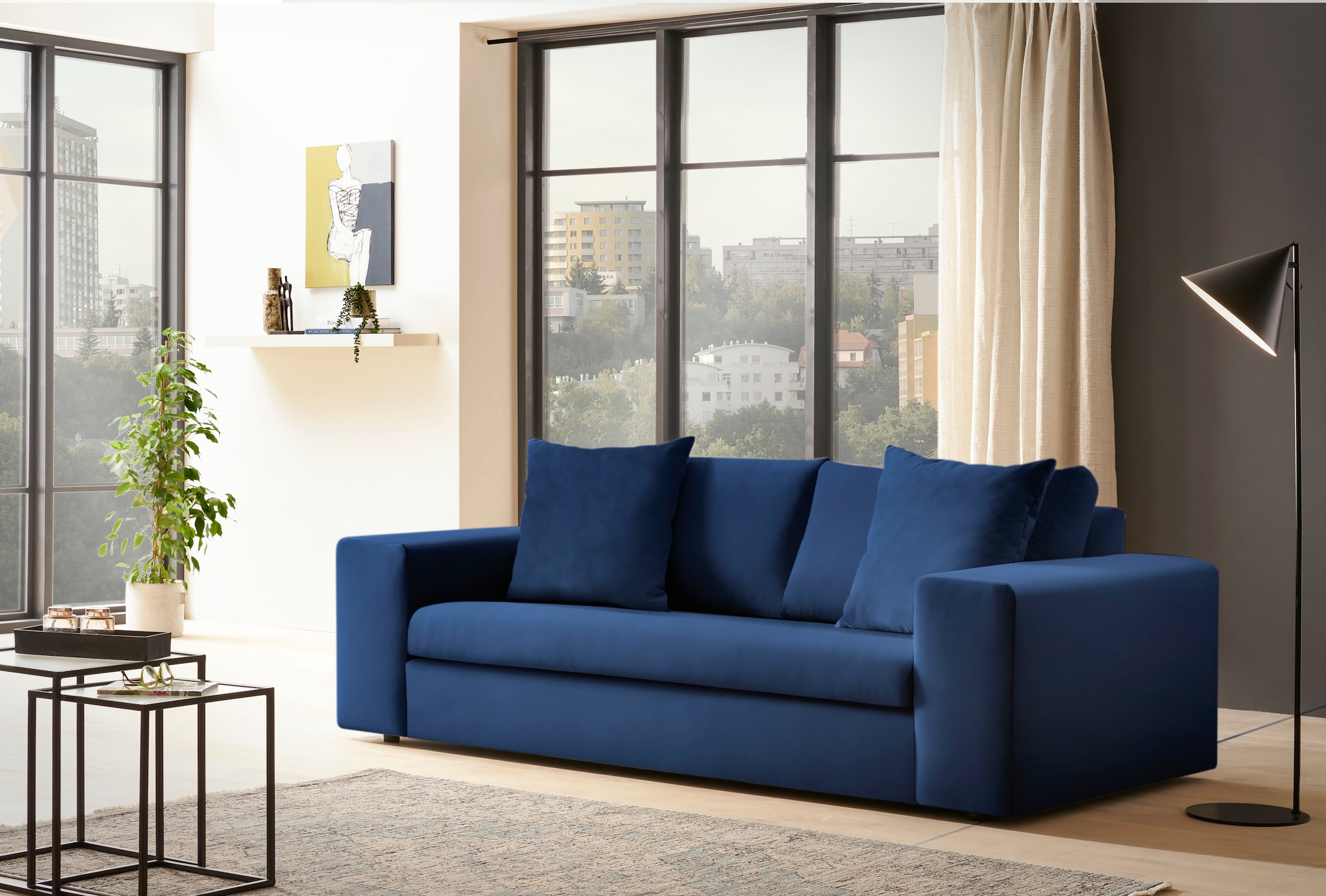 Home affaire 2-Sitzer »SLEETLAND XXL in Samtvelours oder Vintage-Leder-Optik« besonders gross und bequem