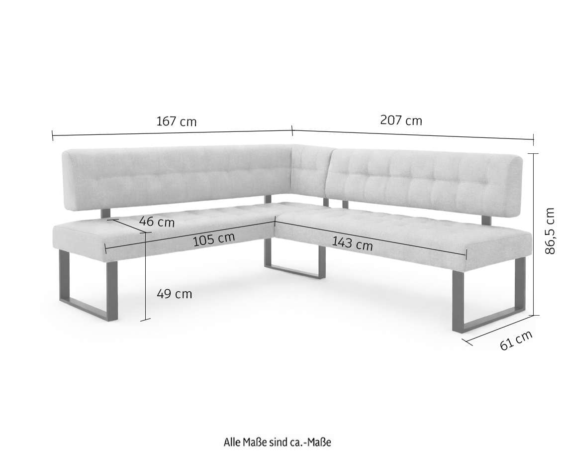 Home affaire Ensemble de bancs d'angle »Mia Essecke, Sitzgruppe, Eckbankgruppe, Küchenbankgruppe« Set, 4er, 4 tlg. Eckbank mit Wellenfederung; Tisch in Eiche massiv