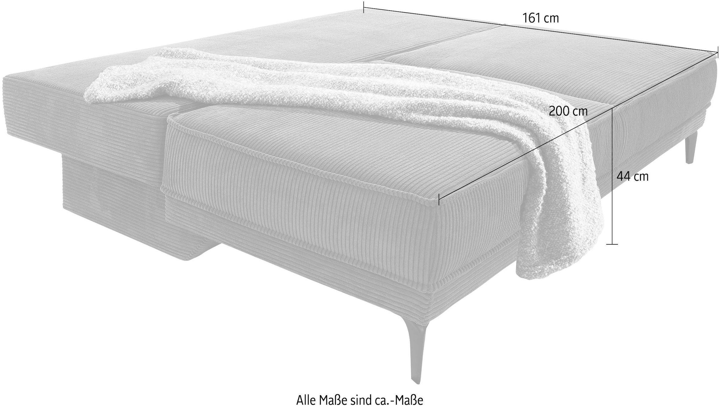 Jockenhöfer Gruppe »Maestro, B: 203 cm, Liegefl. 161x200 cm, Dauerschläfer« mit Schlaffunktion & Bettkasten, Tonnentaschenfederkern