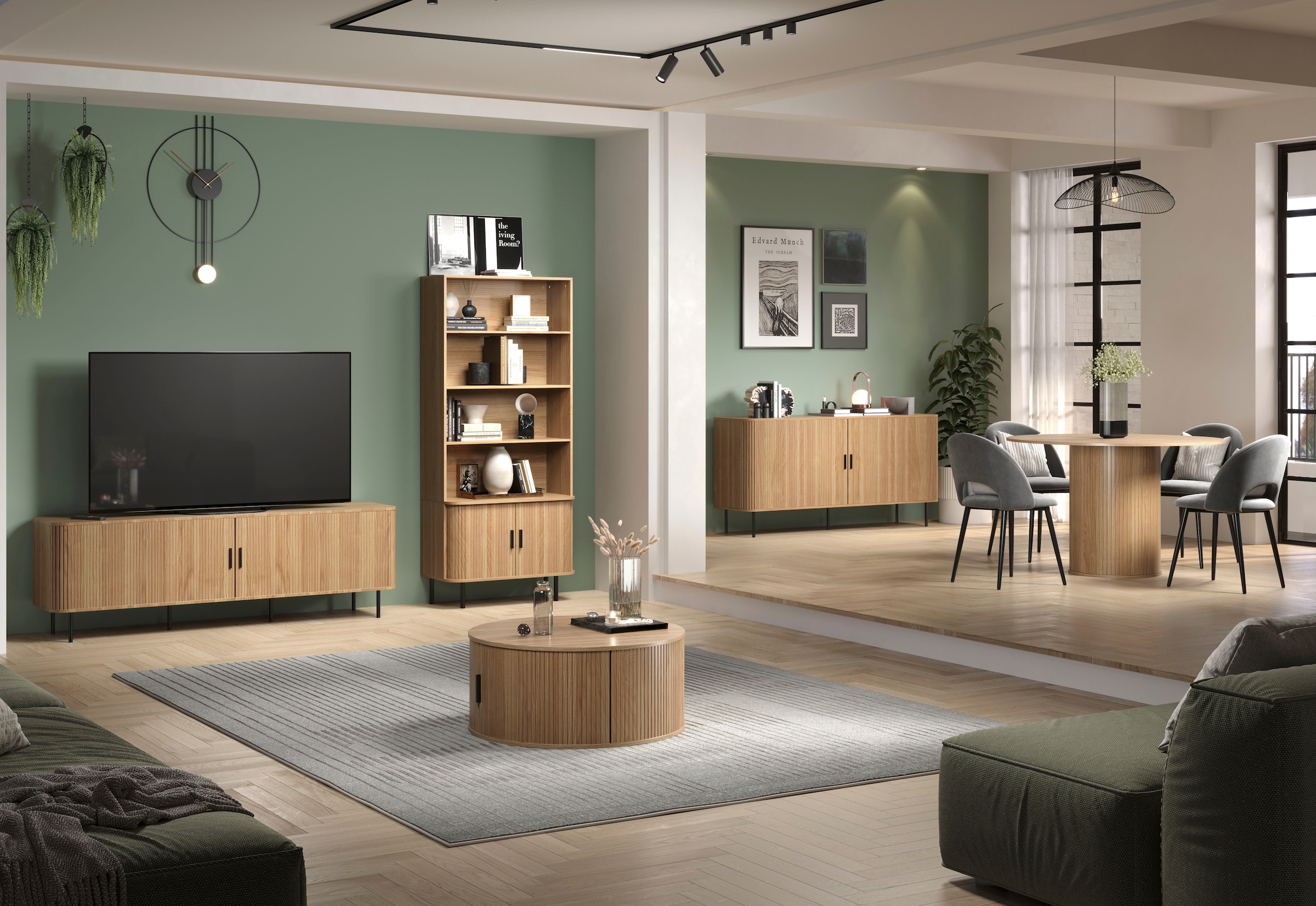 Home affaire Couchtisch »Ronda« 1 Stk. tlg. Runder Sofatisch mit Stauraum - Masse (B/T/H) 80/80/36 cm