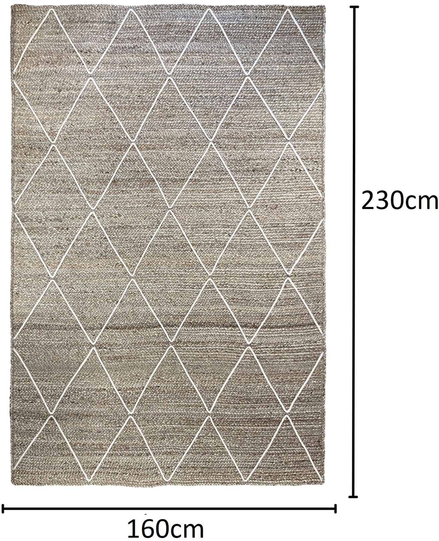 Myflair Möbel & Accessoires Teppich »Juna Essence« rechteckig 10 mm Höhe Juteteppich, handgeflochten, meliert, Rauten Muster, auch als Läufer