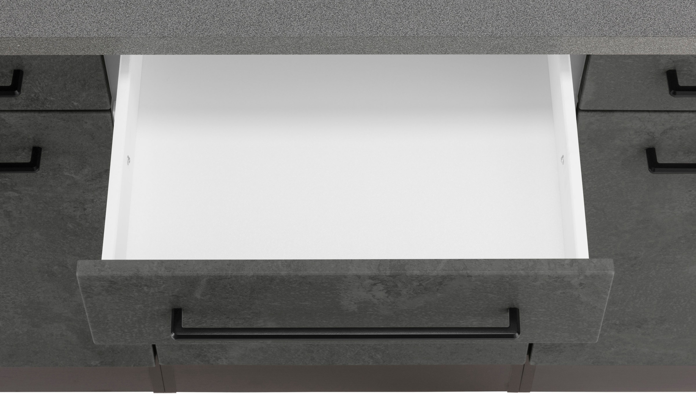 KOCHSTATION Küchenzeile »KS-Tulsa« Breite 210 cm, schwarze Metallgriffe, hochwertige MDF Fronten