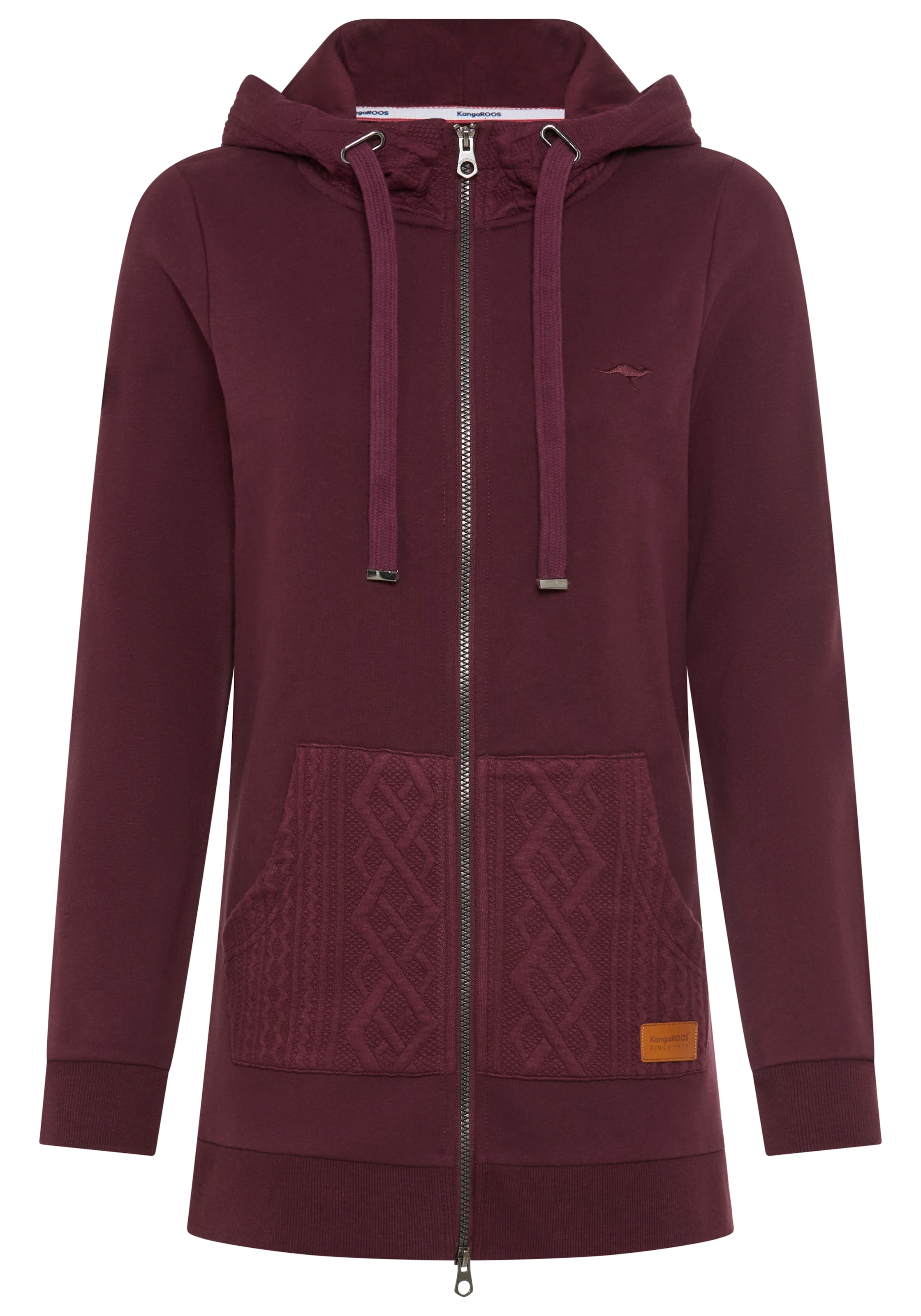 KangaROOS Kapuzensweatjacke mit Zopfmusterdetails
