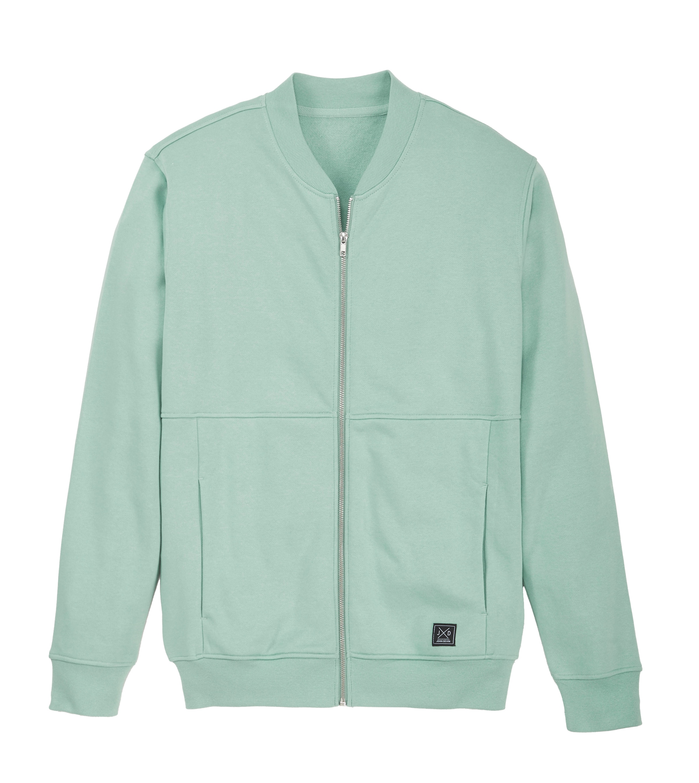 John Devin Veste sweat »mit modischer Teilungsnaht« Langarm, Sweatjacke mit Reissverschluss und Rundhals, Baumwollmischung