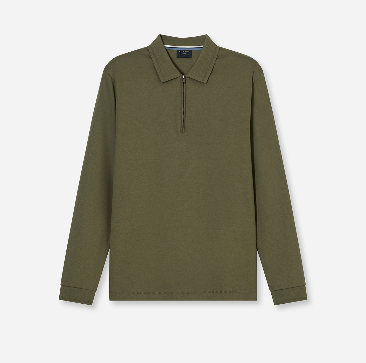 OLYMP Langarm-Poloshirt unifarben, Polokragen, regular fit, casual