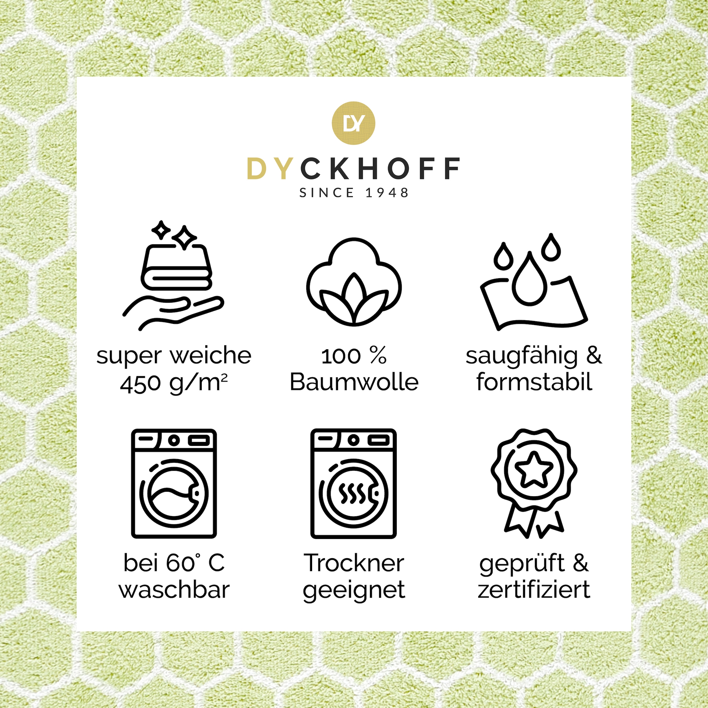 Dyckhoff Set de serviettes »Pure Natural Honey« Set 6 Frottee BIO Baumwolle, GOTS