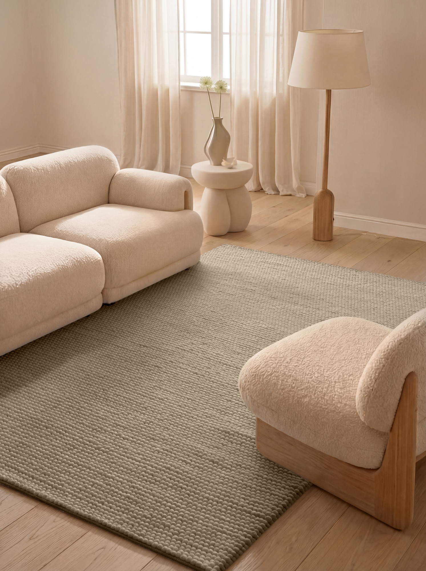 Ted Baker Tapis en laine »Diana« Rectangulaire 16 mm Höhe Laine, naturel, fait main, salon, salle à manger, chambre, scandinave