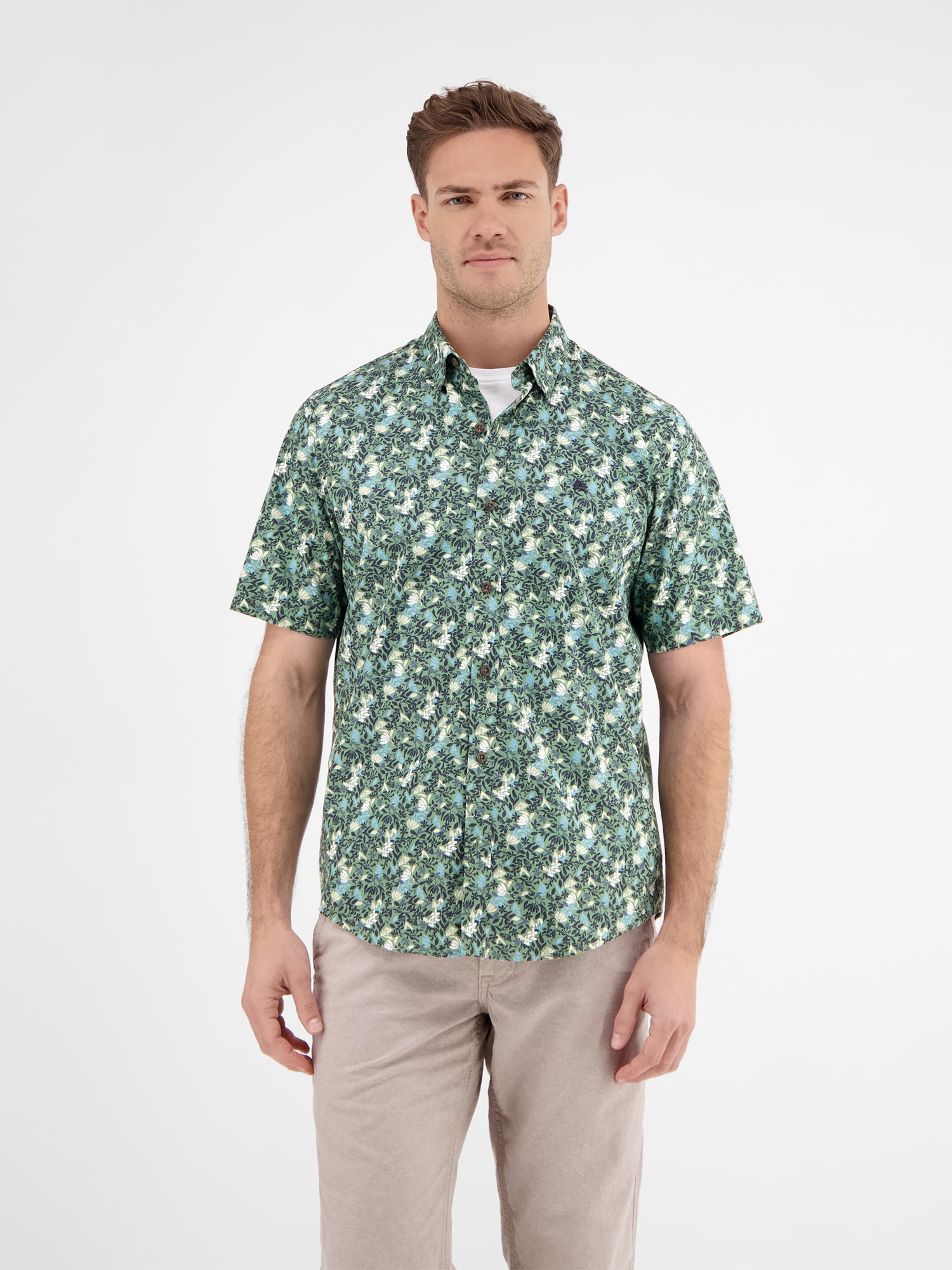 LERROS Chemise à manches courtes »Herren Halbarmhemd, floral bedruckt«