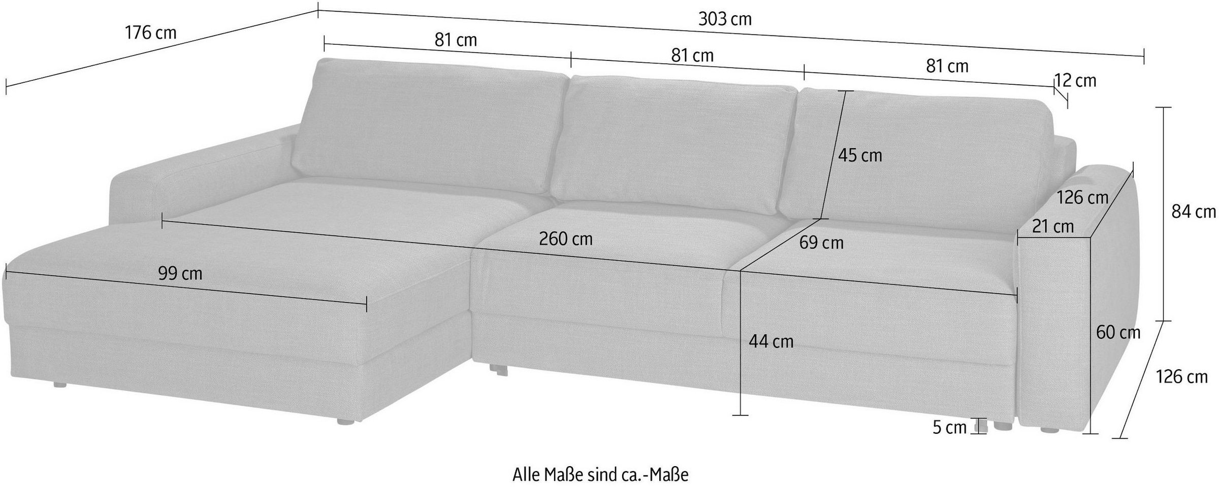 TRENDMANUFAKTUR Canapé d'angle »Bourbon II, mit extratiefer Sitzfläche und extrabreiter Recamiere« élégant et intemporel, grand confort, forme en L