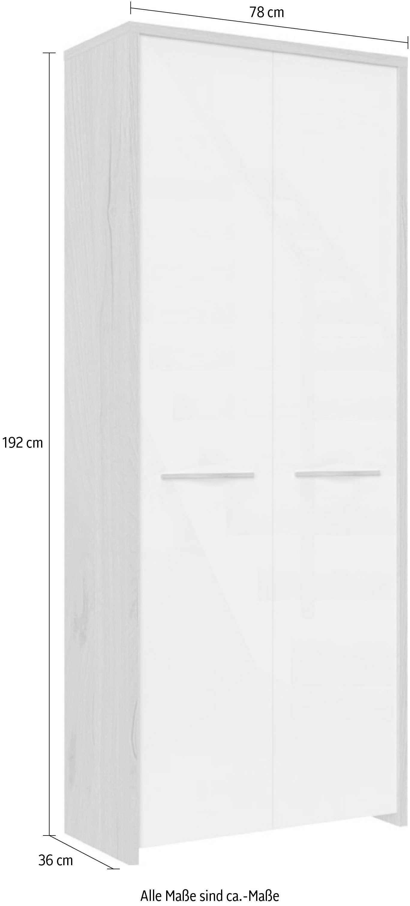 GOODproduct Armoire vestiaire »Gala« laqué UV de haute qualité, fonction soft-close, hauteur 192 cm