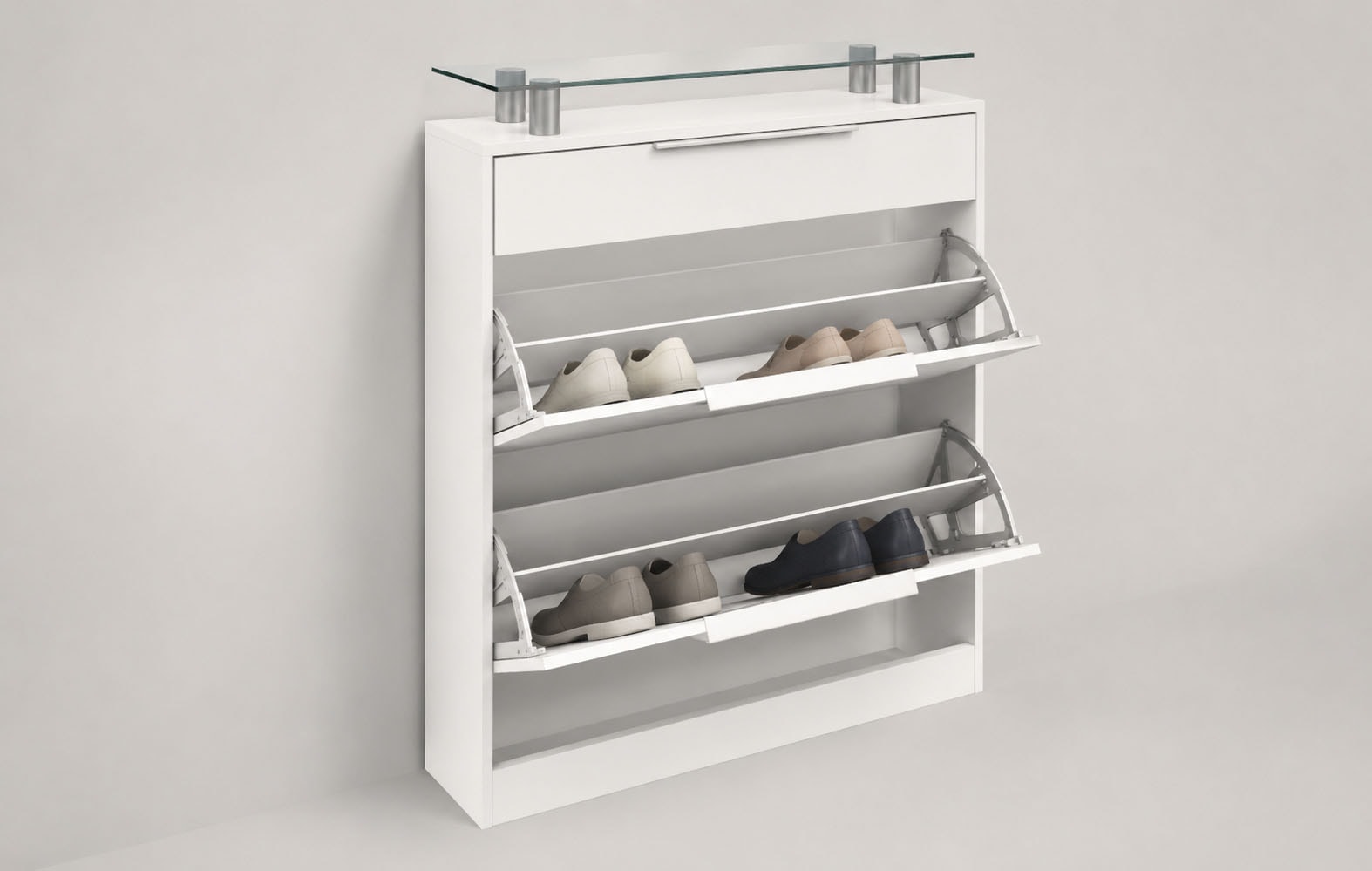 borchardt Möbel Armoire à chaussures »Oliva« largeur 89 cm, debout, avec 2 tambours doubles et 1 tiroir
