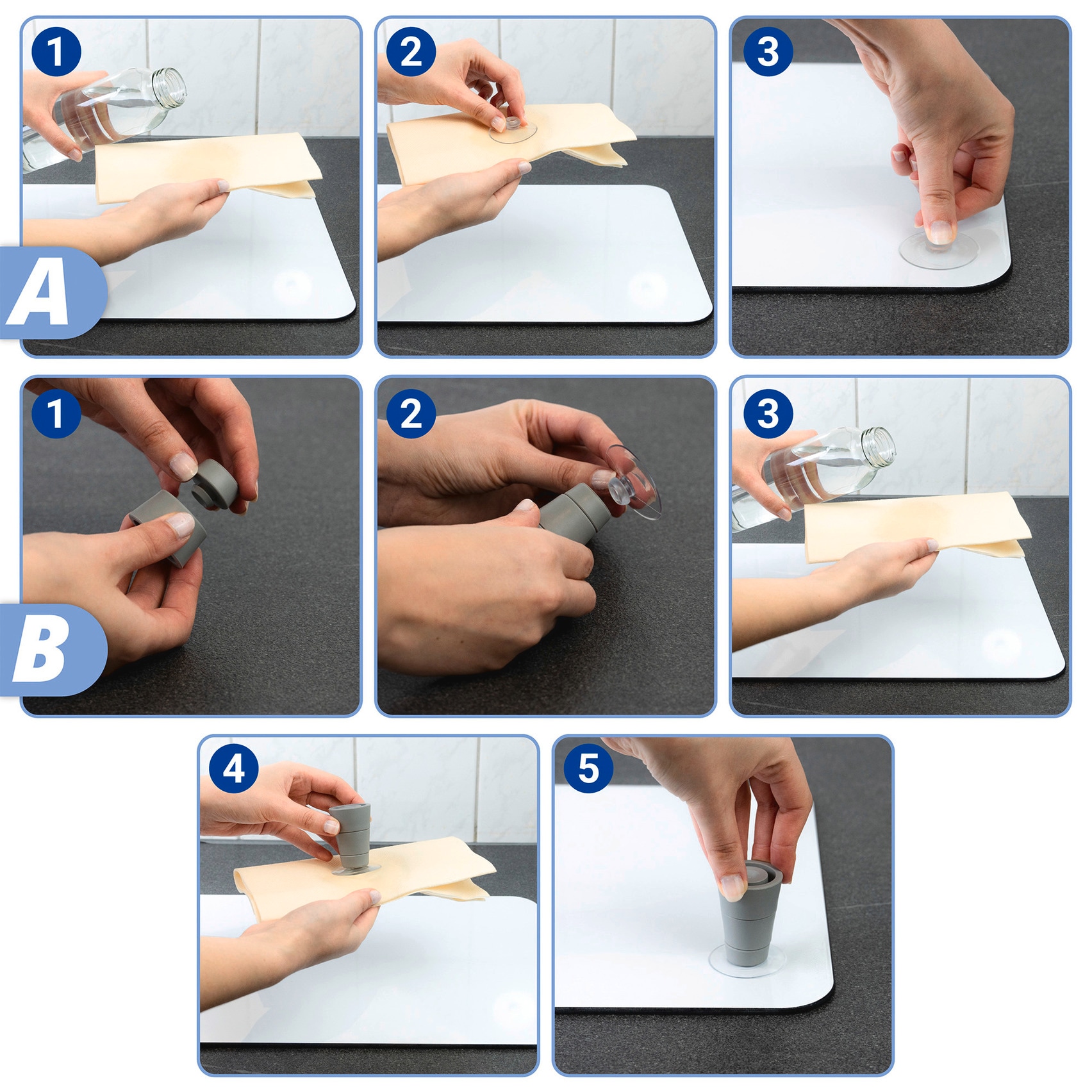 WENKO Plaque de recouvrement de la cuisinière »Universal Modell Mojito« Herdabdeckung für alle Herdarten, kratzfest, mit rutschfesten Füssen