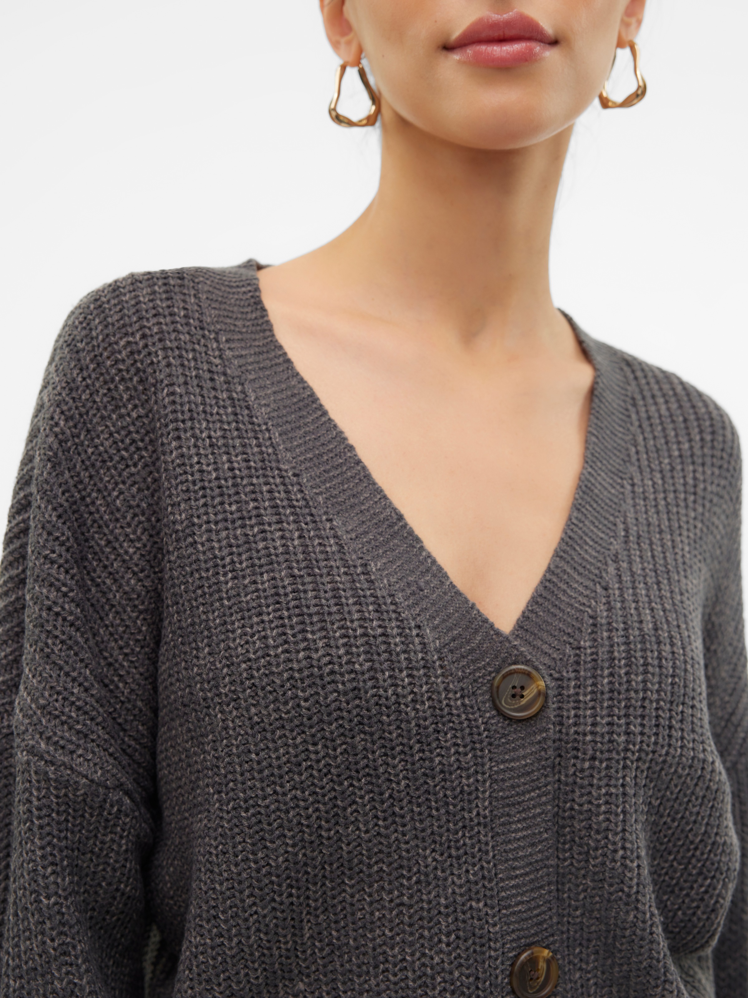 Vero Moda Veste en tricot »VMLEA LS V-NECK CUFF CARDIGAN NOOS« fibre synthétique, coupe régulière