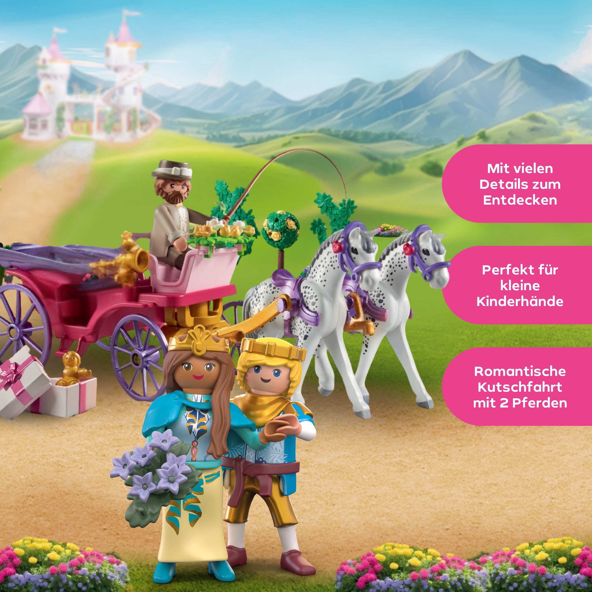 Playmobil® Konstruktions-Spielset »Kutschfahrt mit Prinzessin und Prinz (71846), Playmobil Princess Magic« Made in Europe