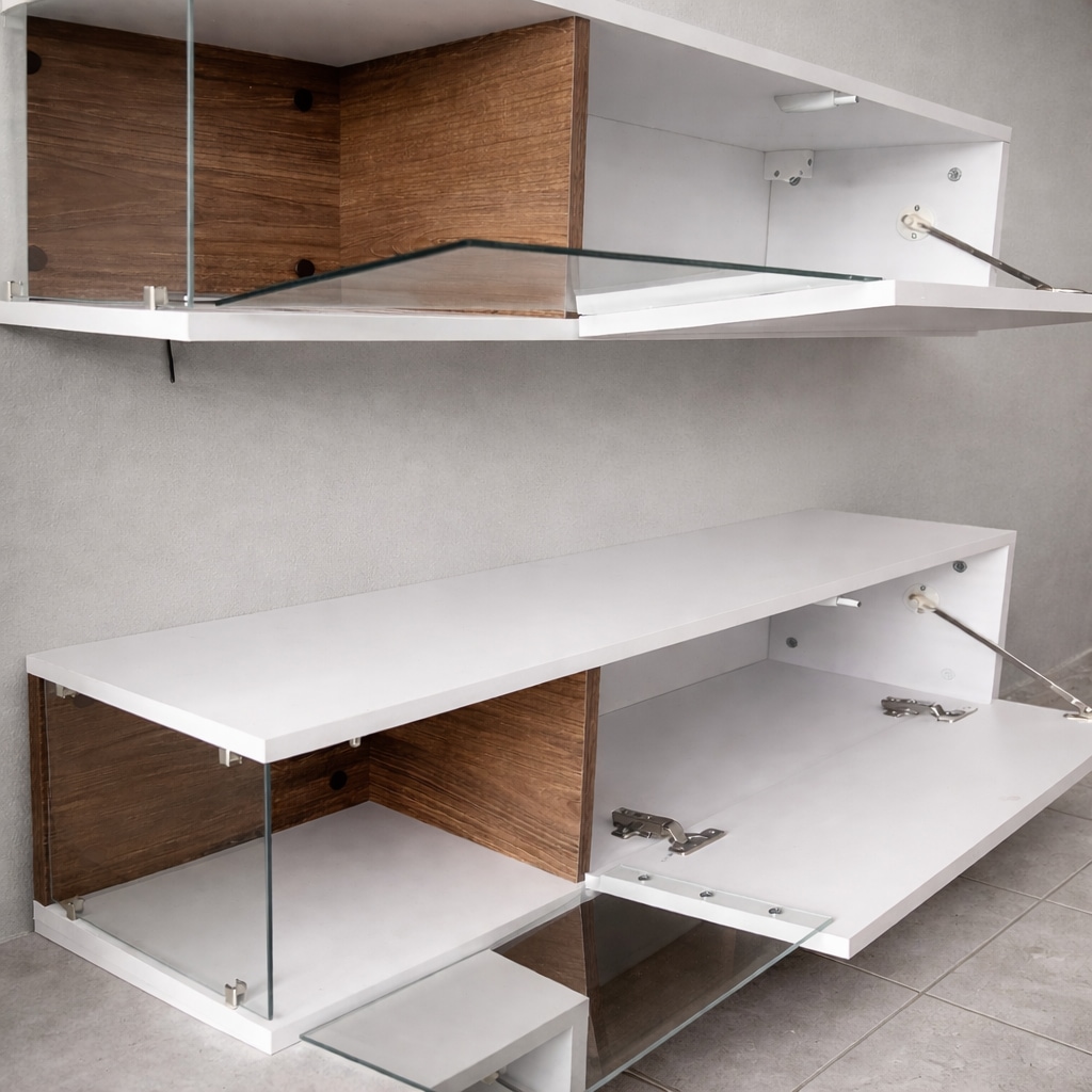 GOODproduct Ensemble de salon »Lego Anbauwand, Wohnkombination, Wohnzimmer-Set« 4 cuis tlg.
