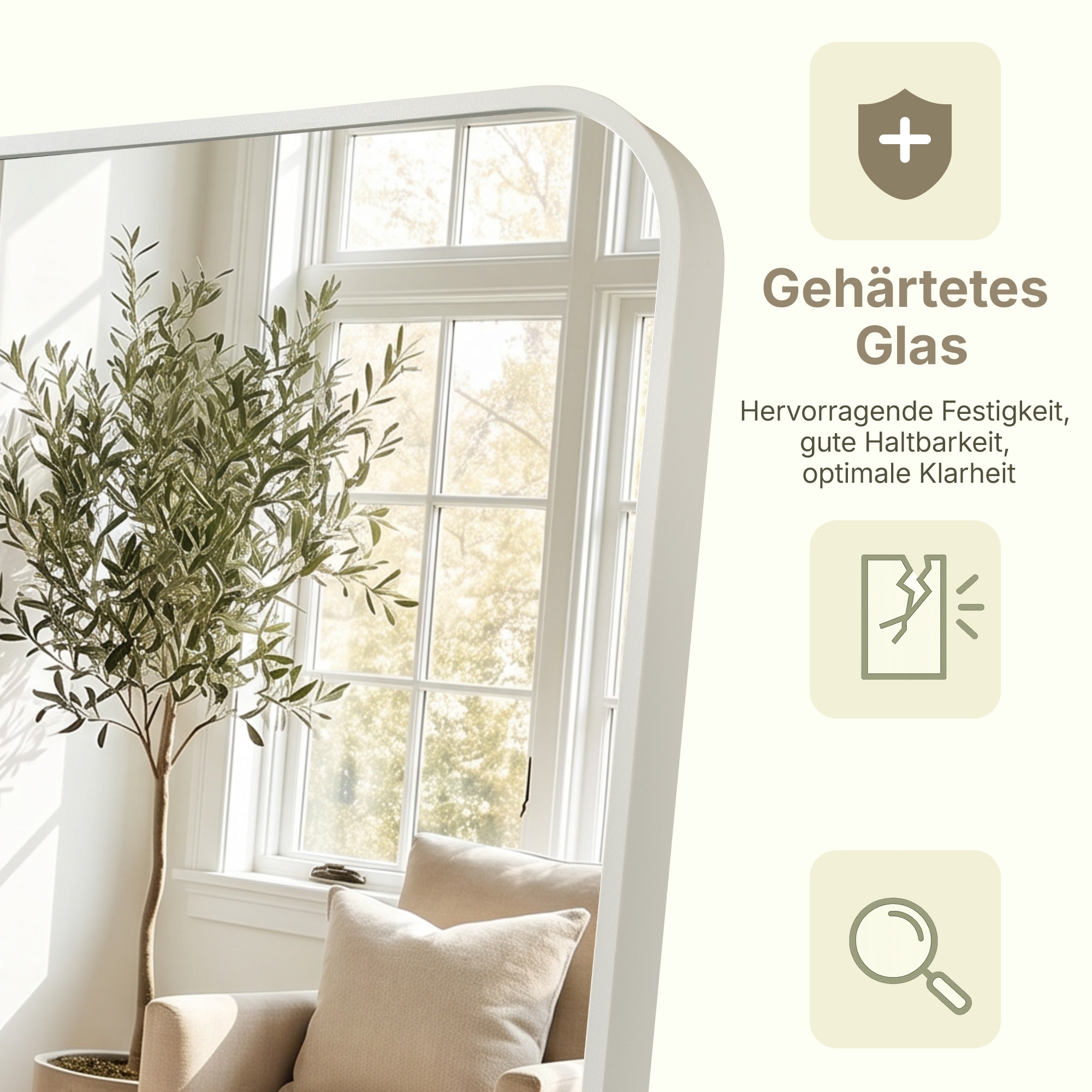 GOODproduct Miroir »Standspiegel Addrik, wahlweise in 2 Grössen 150x40cm oder 160x50cm« miroir corps entier avec verre de sécurité, en différentes couleurs