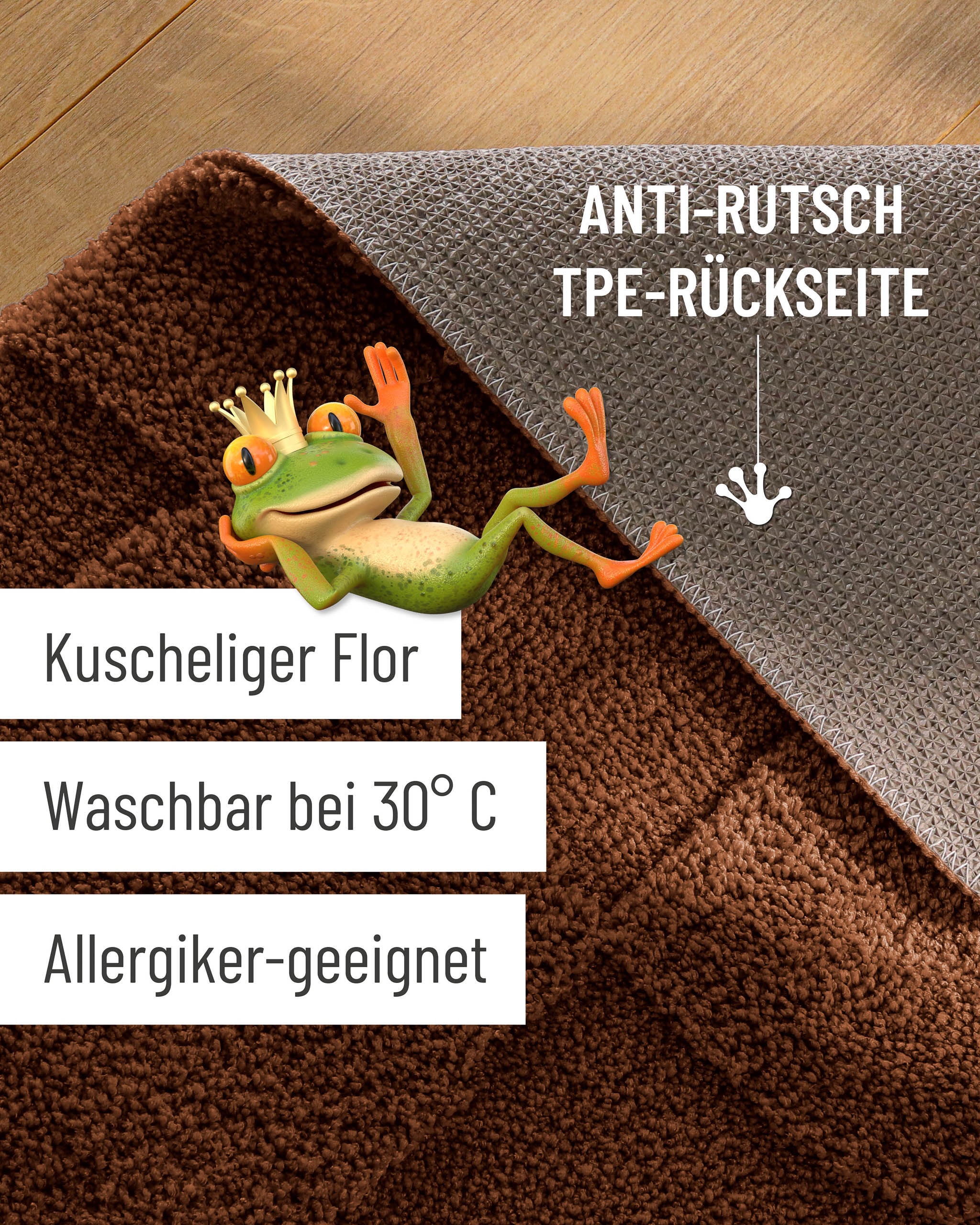Wecon home Badematte »Davie« Höhe 25 mm rutschhemmend beschichtet schnell trocknend Badteppich, Hoch-Tief-Effekt, weich, rutschhemmend, waschbar, getuftet