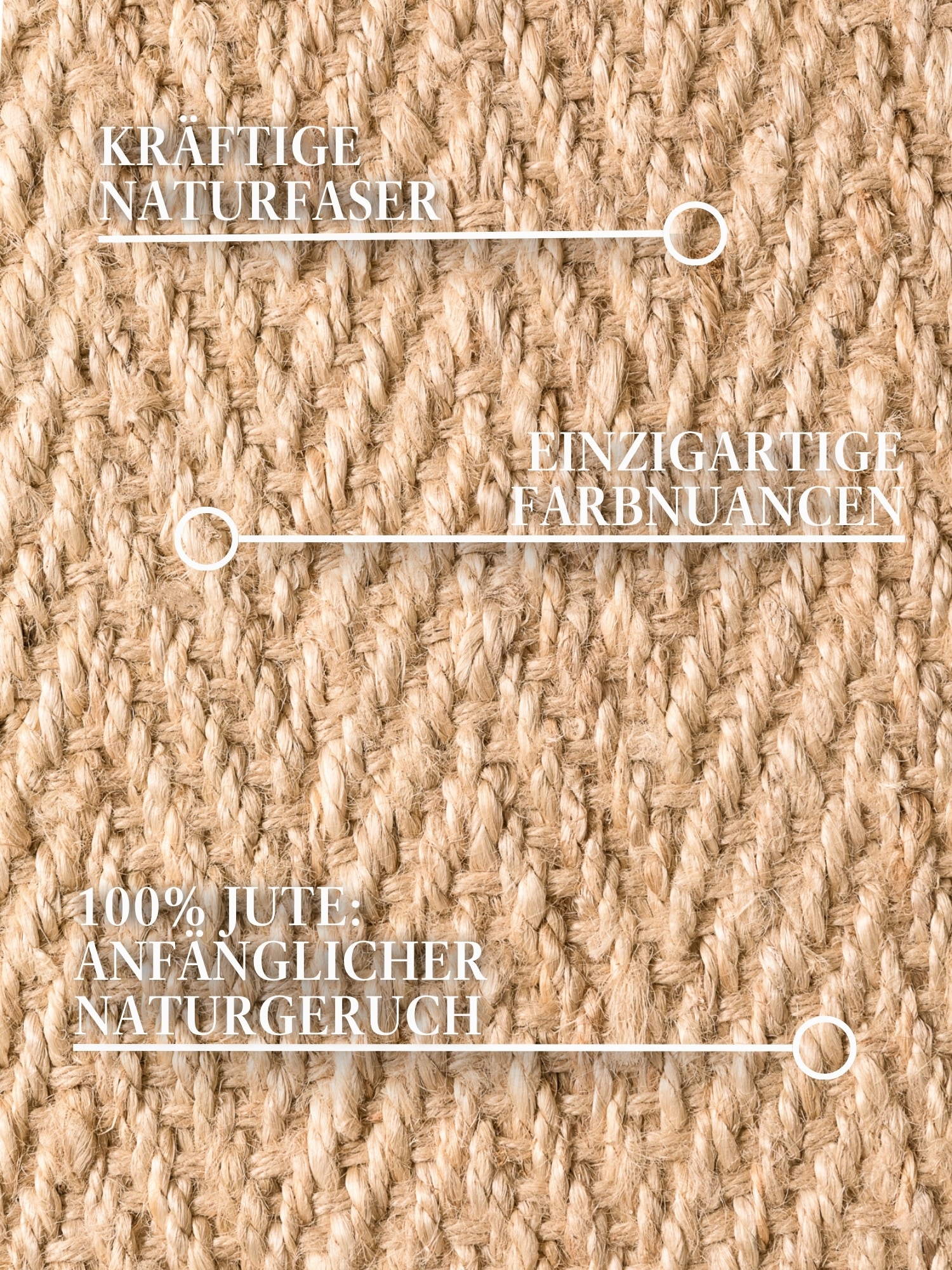 Villeroy & Boch Tapis »Mirabelle« Rectangulaire 10 mm Höhe Jute, Natur, Wohnzimmer, Esszimmer, Schlafzimmer, Fischgrätendesign