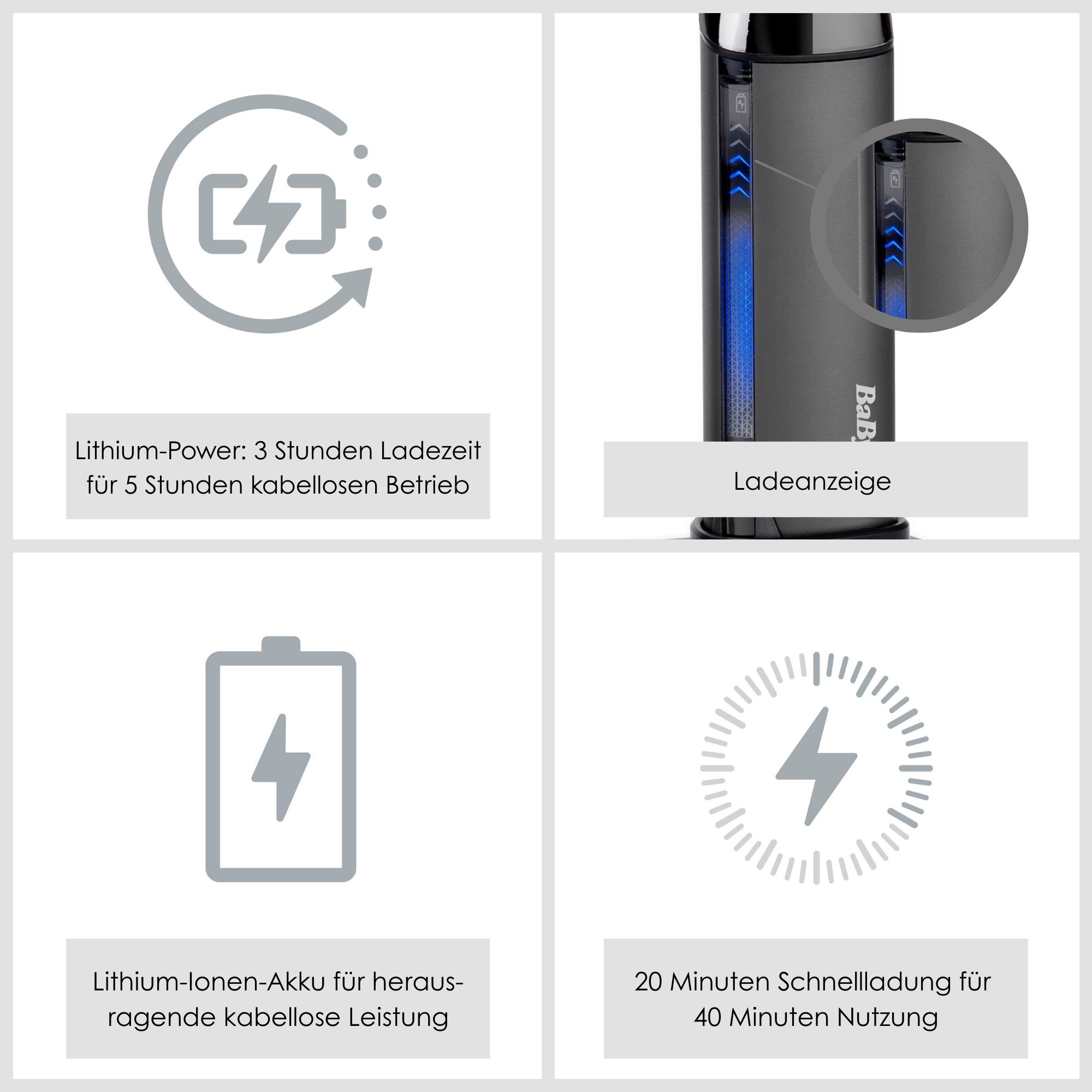 BaByliss Tondeuse à barbe »BaByliss Super-X Metal Barttrimmer, Bartschneider, wasserdicht, T996E« 2 Aufsätze Japanischer Stahl, 2 Kammaufsätze mit 6 Positionen 1–6mm, kabellos