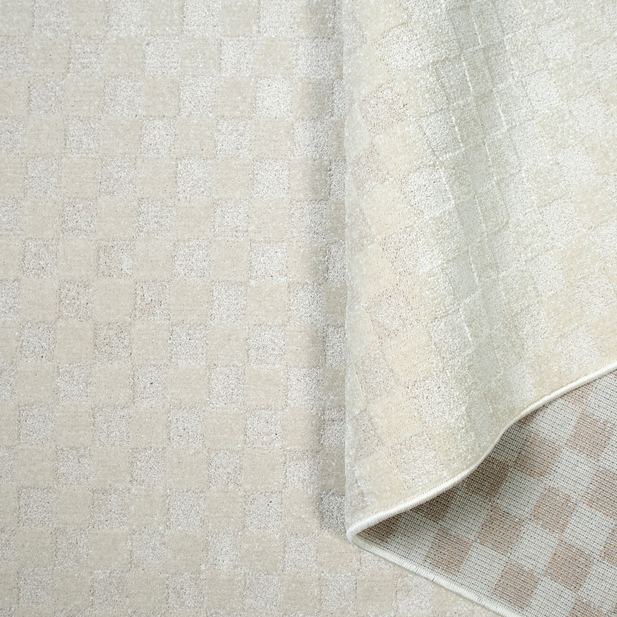 my home Teppich »Lummia, Schachbrett-Design in Hoch-Tief-Struktur« rechteckig 9 mm Höhe 3D-Effekt, softer Kurzflor, pflegeleicht, Scandi-Look