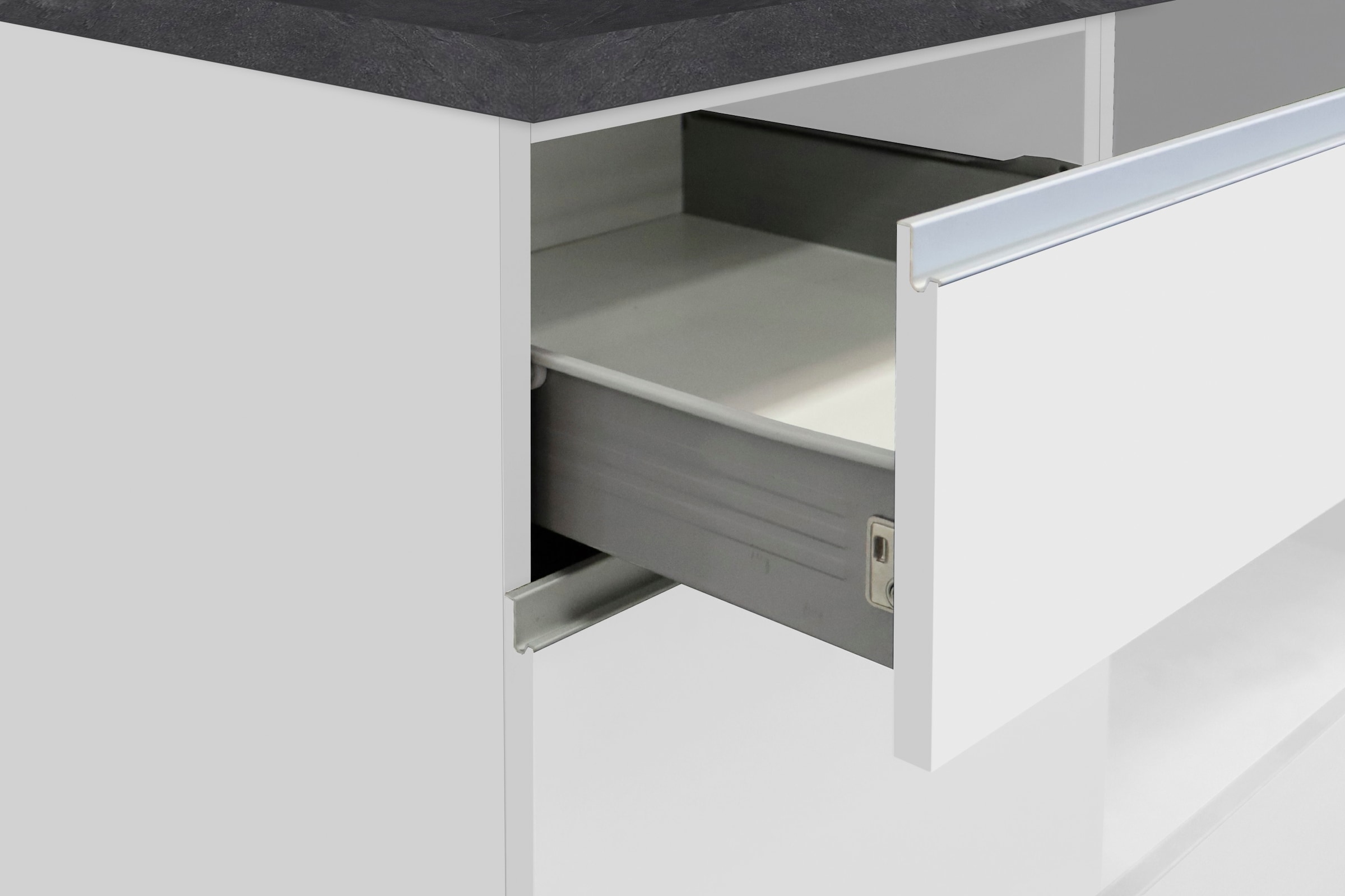 KOCHSTATION Kitchenette »KS-Sole« Breite 256 cm, mit Regalen und Fächern, ohne E-Geräte