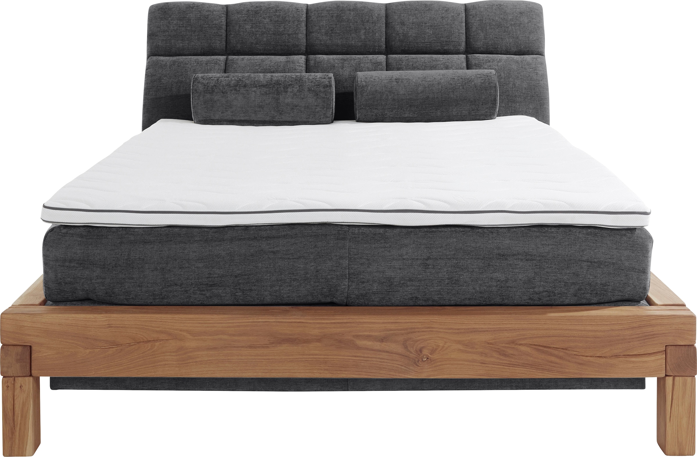 Home affaire Boxspringbett »VILLADS inkl. Taschenfederkernmatratze H2-H4 und Topper« Inside-Boxspring, recycelte Bezugsstoffe, Liegefläche 160 cm x 200 cm
