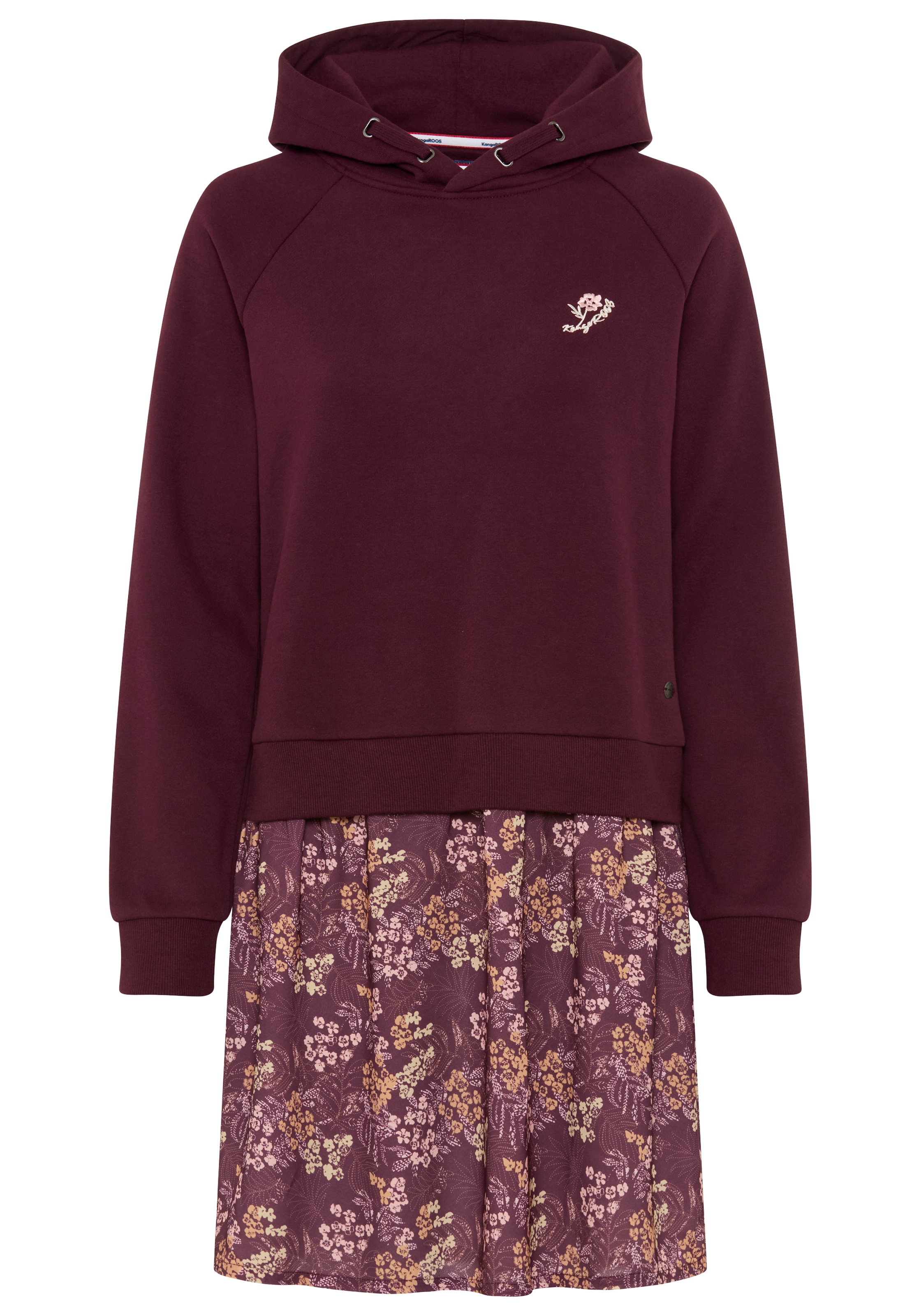 KangaROOS Robe 2 en 1 également en grandes tailles, manches longues, en sweat et tissu tissé