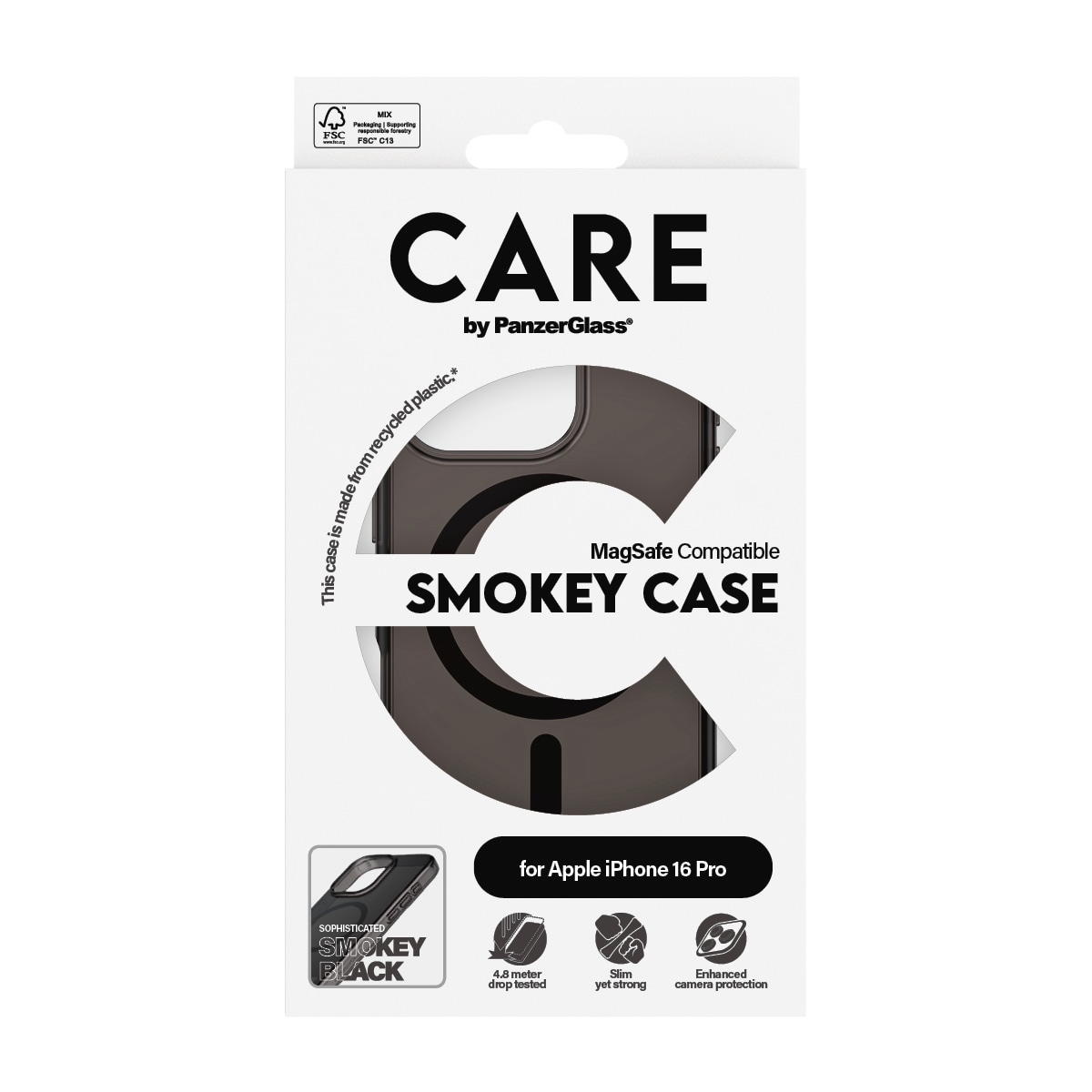 CARE by PanzerGlass Handyhülle »Smokey Case für Apple iPhone 16 Pro« Backcover, Schutzhülle, Handyschutzhülle, Case, Schutzcase, stossfest