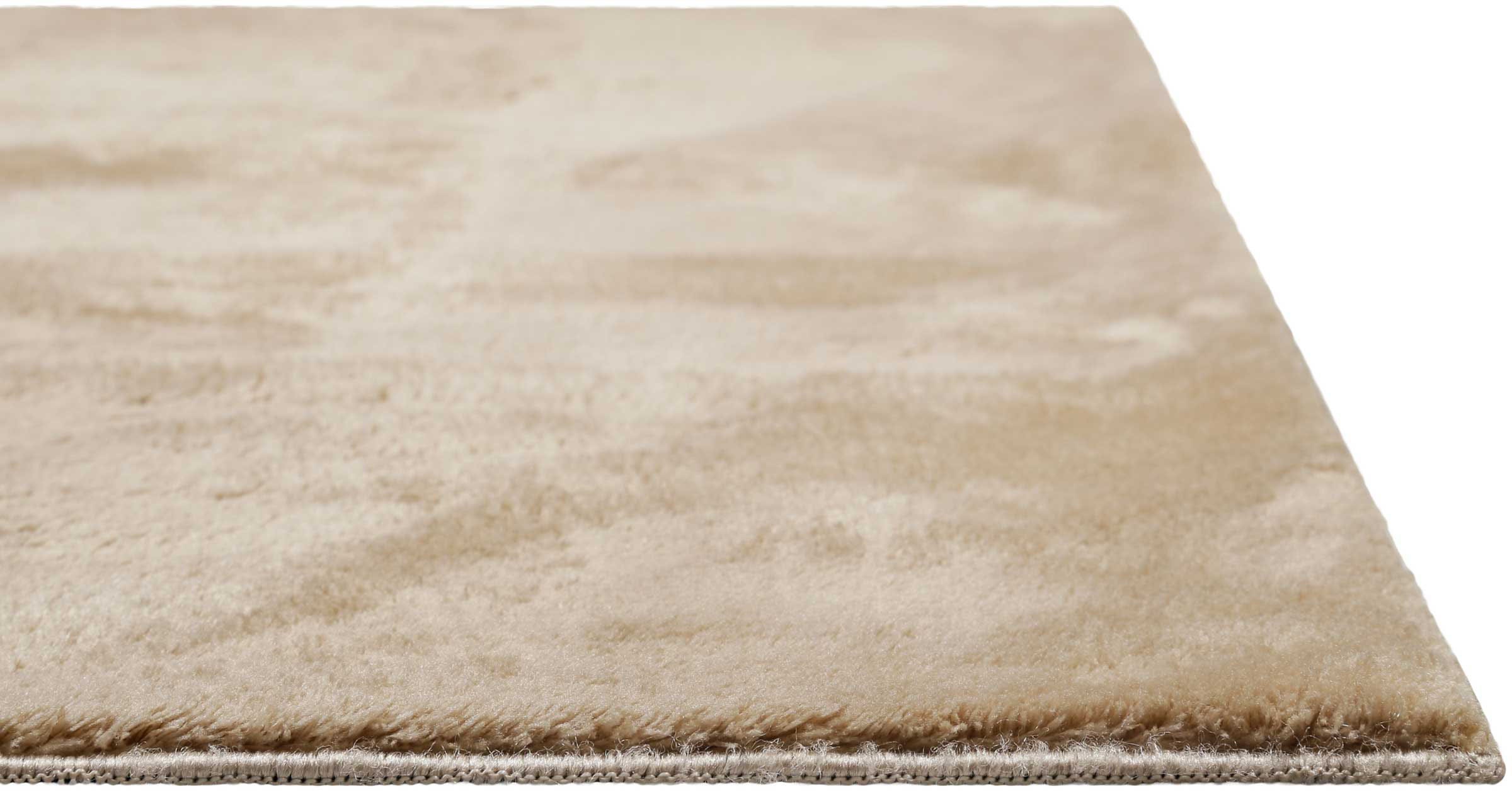 Homie Living Teppich »Lago« rechteckig 19 mm Höhe Kurzflor, Uni Farben, ideal im Wohnzimmer & Schlafzimmer