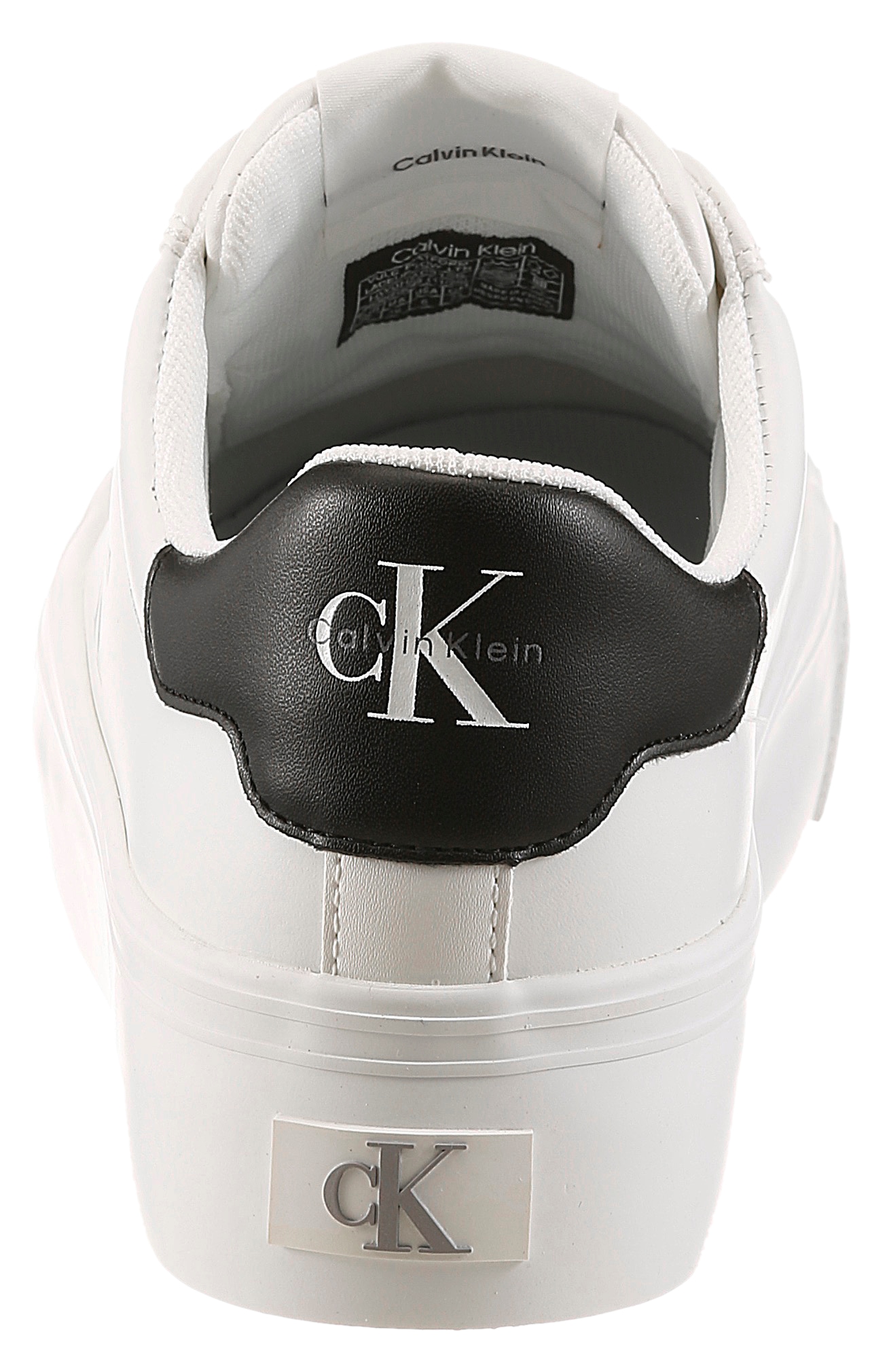 Calvin Klein Baskets à plateforme »VULC FLATFORM LACEUP LOW LTH«  Chaussure à lacets, chaussure basse, chaussure décontractée avec inscription logo latérale