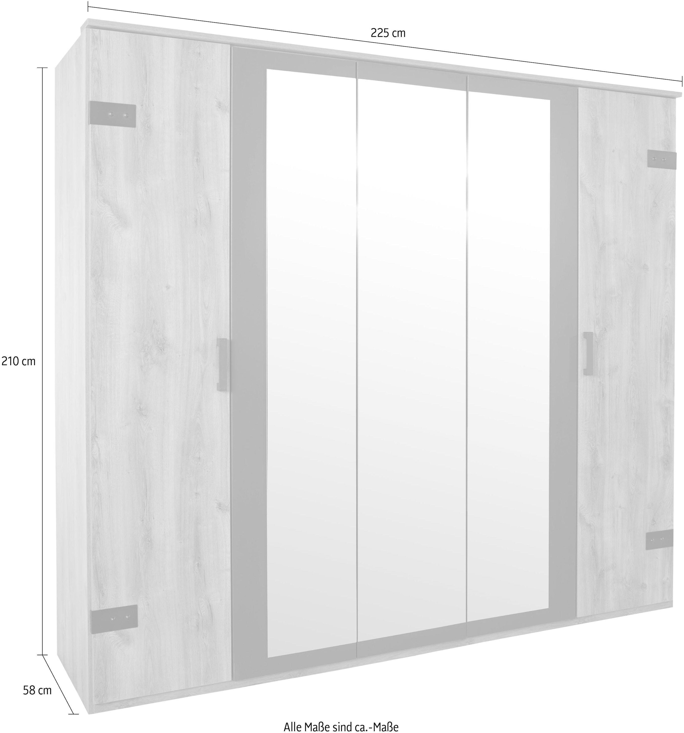 Wimex Drehtürenschrank »Malmö, Kleiderschrank mit Spiegel, Made in Germany« im Industrial Look, 180 oder 225cm breit