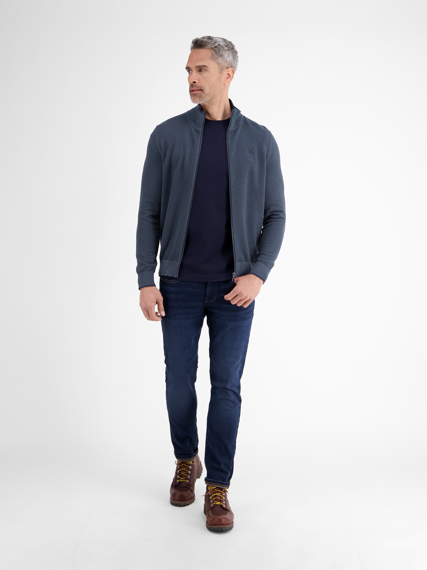 LERROS Strickjacke »LERROS Melange-Strickjacke für Herren«