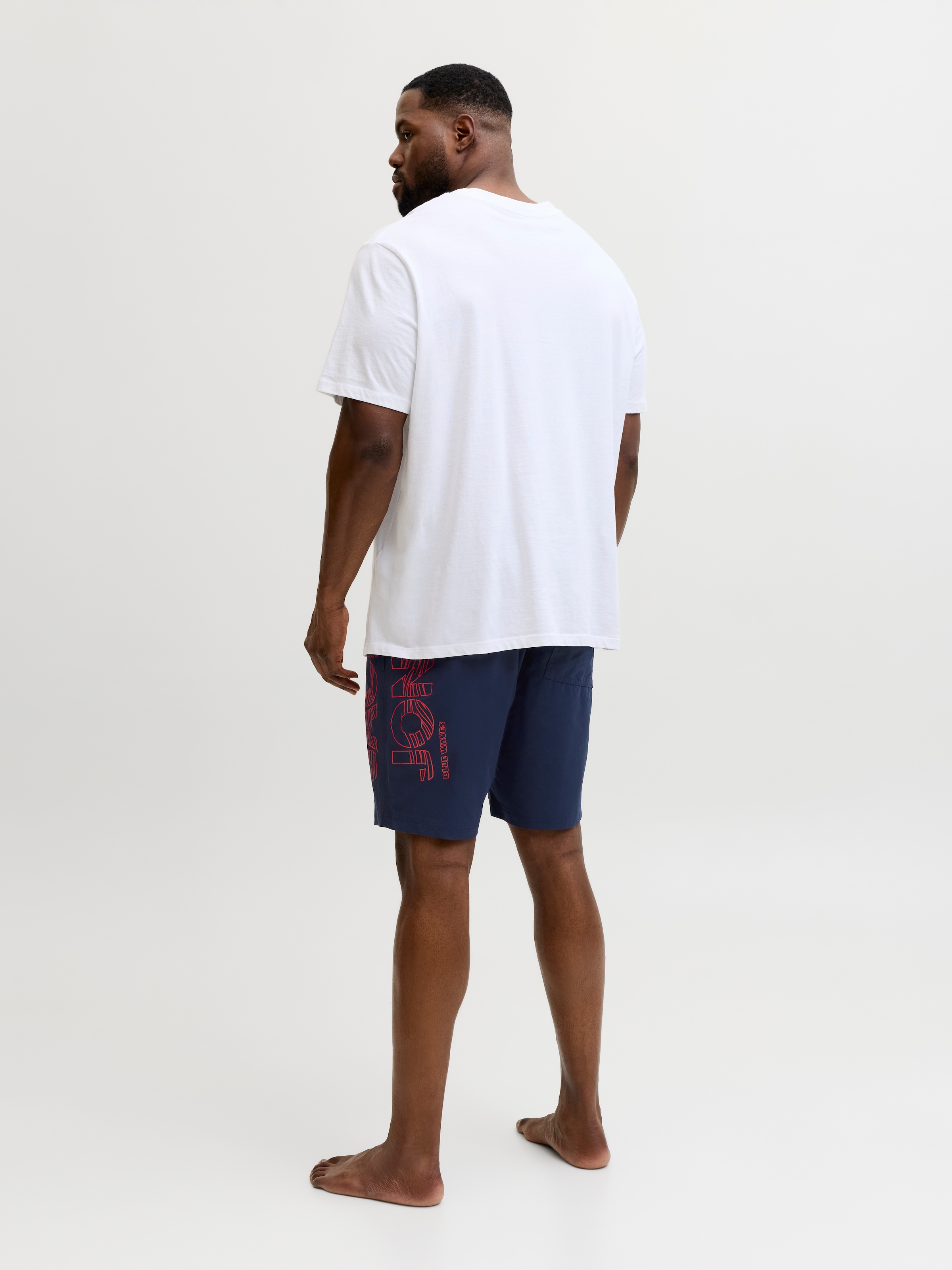 Jack & Jones PlusSize Short de bain »JPSTMAUI WAVE LOGO SWIM SHORTS SN PLS« Fibres synthétiques, avec ceinture élastique, coupe normale