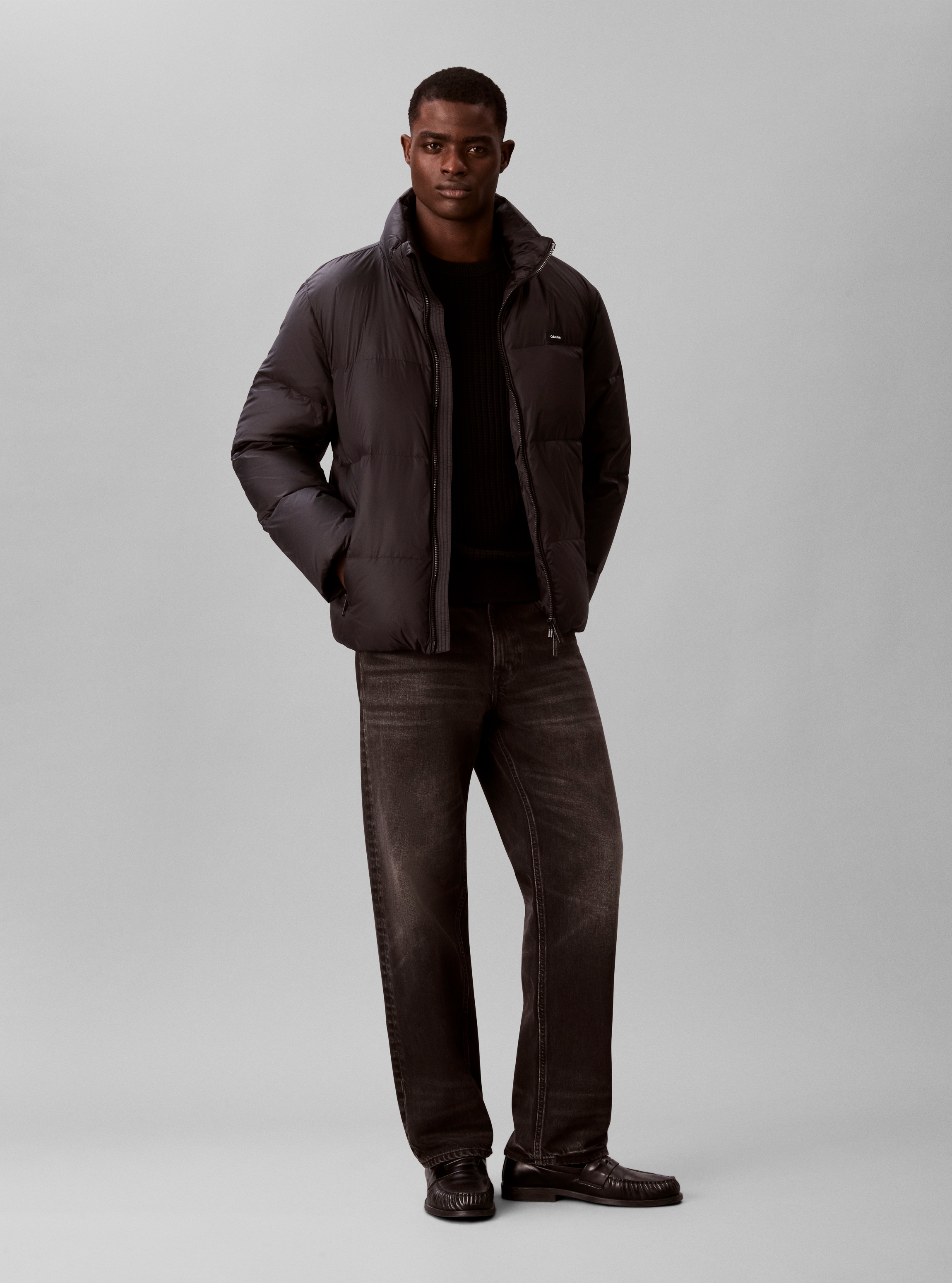 Calvin Klein Veste matelassée »NYLON DOWN PUFFER« sans capuche coupe régulière avec col montant