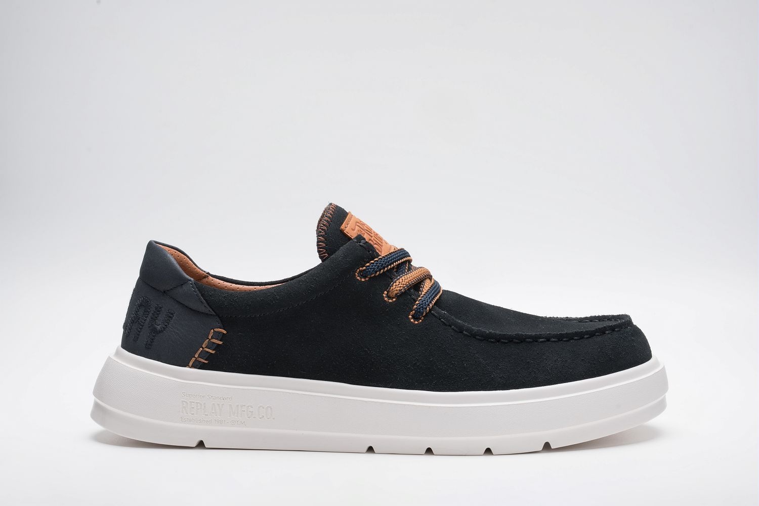 Replay Chaussure à lacets  mocassin, chaussure basse, sneaker casual avec col rembourré