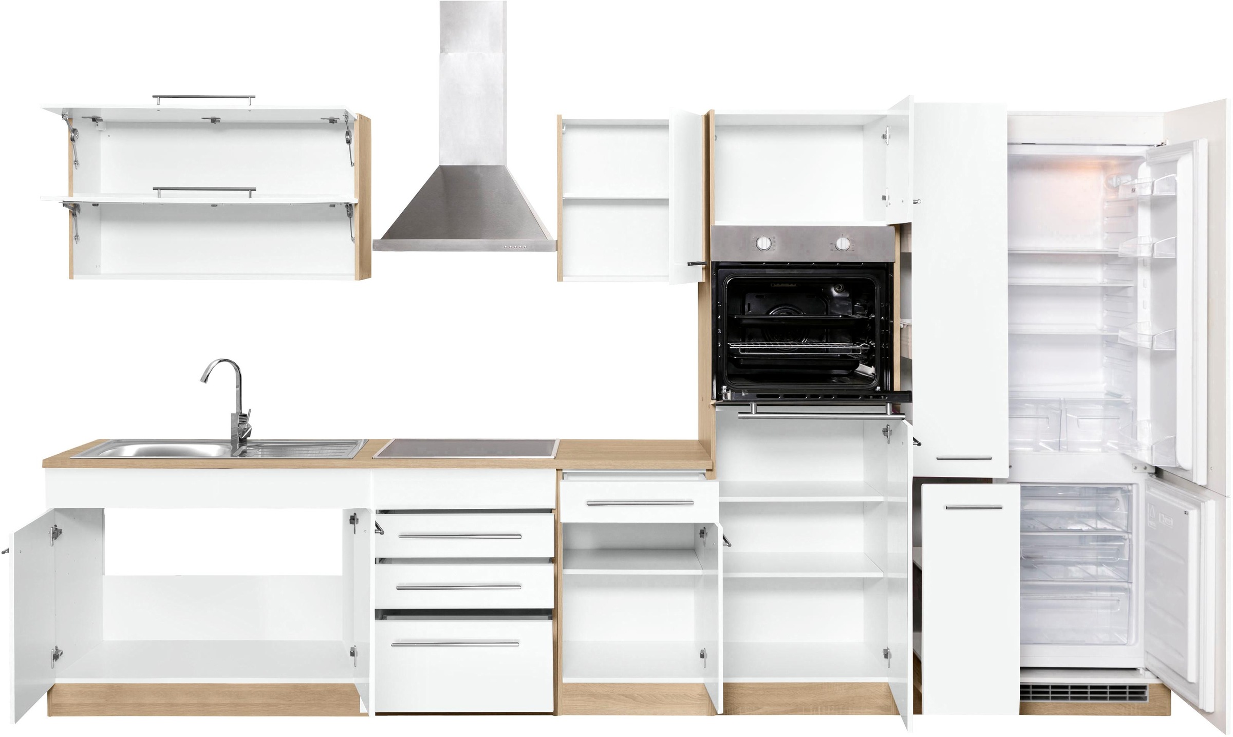 KOCHSTATION Küchenzeile »KS-Eton« ohne E-Geräte, Breite 360 cm