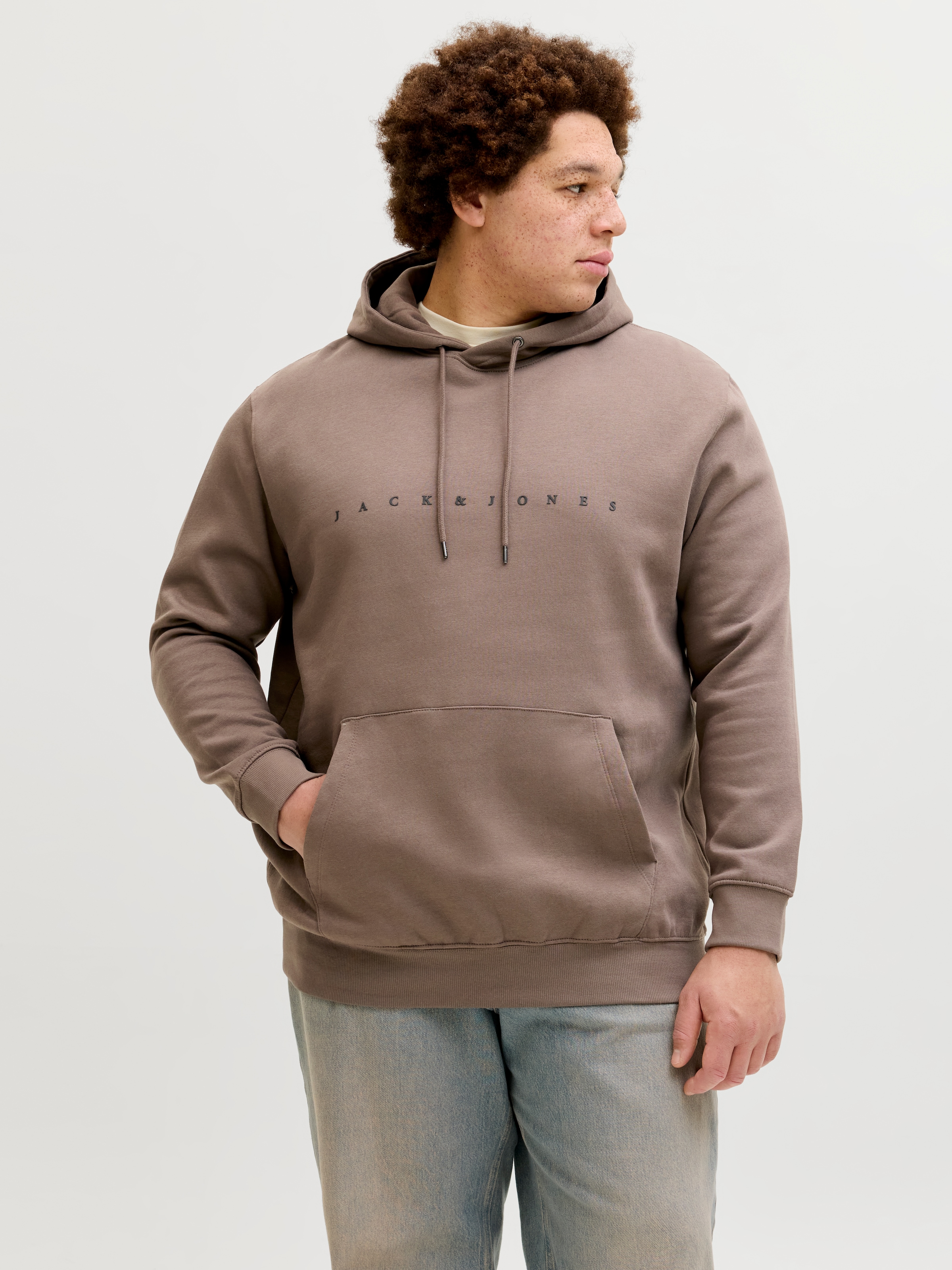 Jack & Jones PlusSize Sweat à capuche »JJESTAR JJ SWEAT HOOD NOOS PLS«, mélange coton, coupe décontractée
