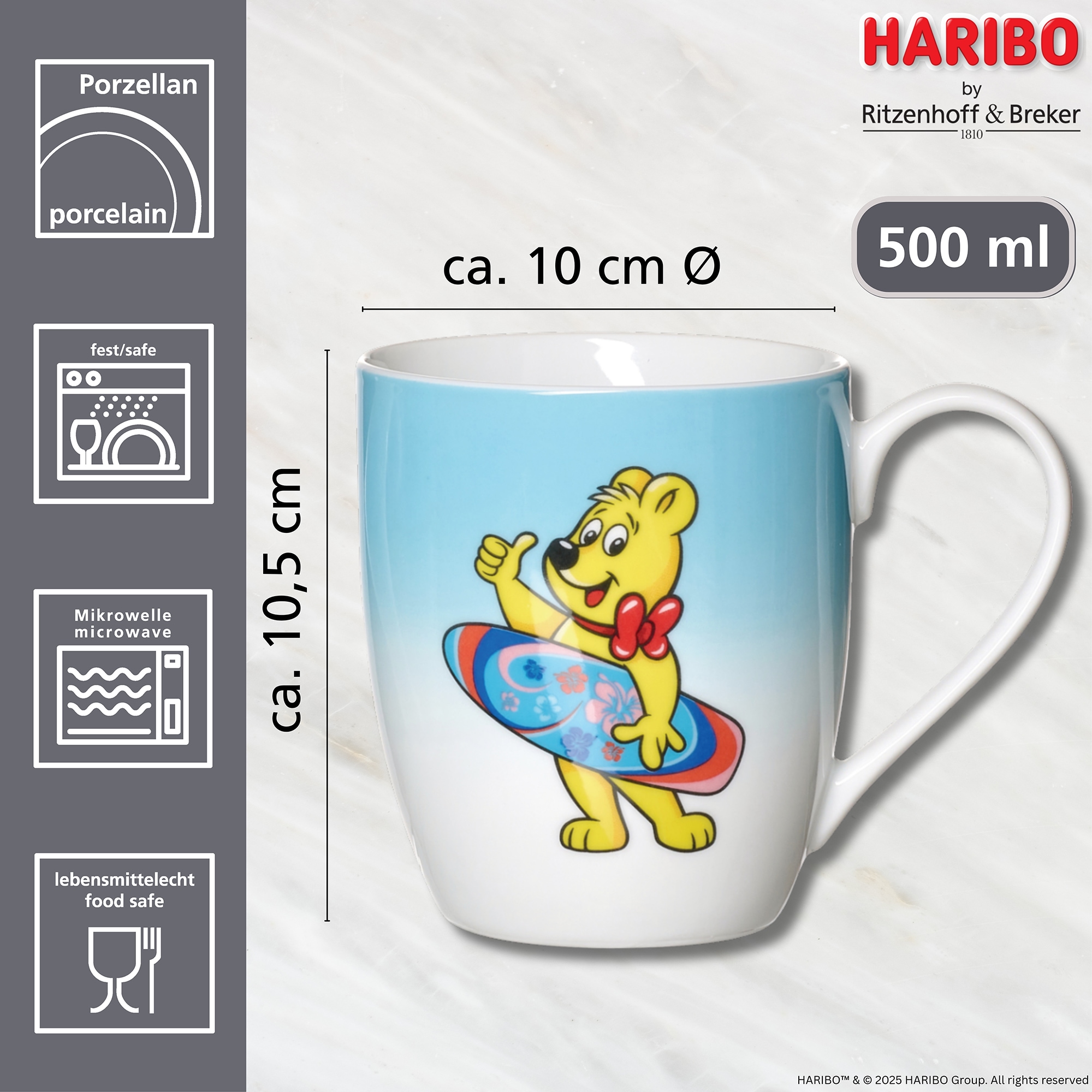 Ritzenhoff & Breker Becher »HARIBO Sport, Surfer, 500 ml« spülmaschinenfest