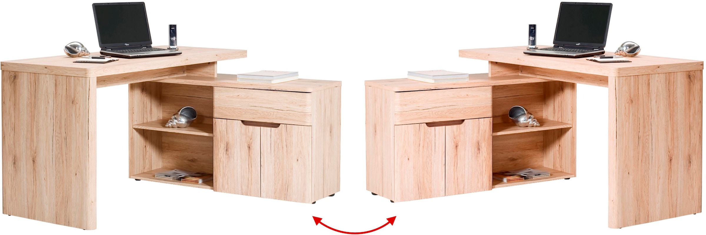 Jahnke Bureau d'angle »CU-LIBRE 150 E« 1 cuis tlg. montable dans les deux sens