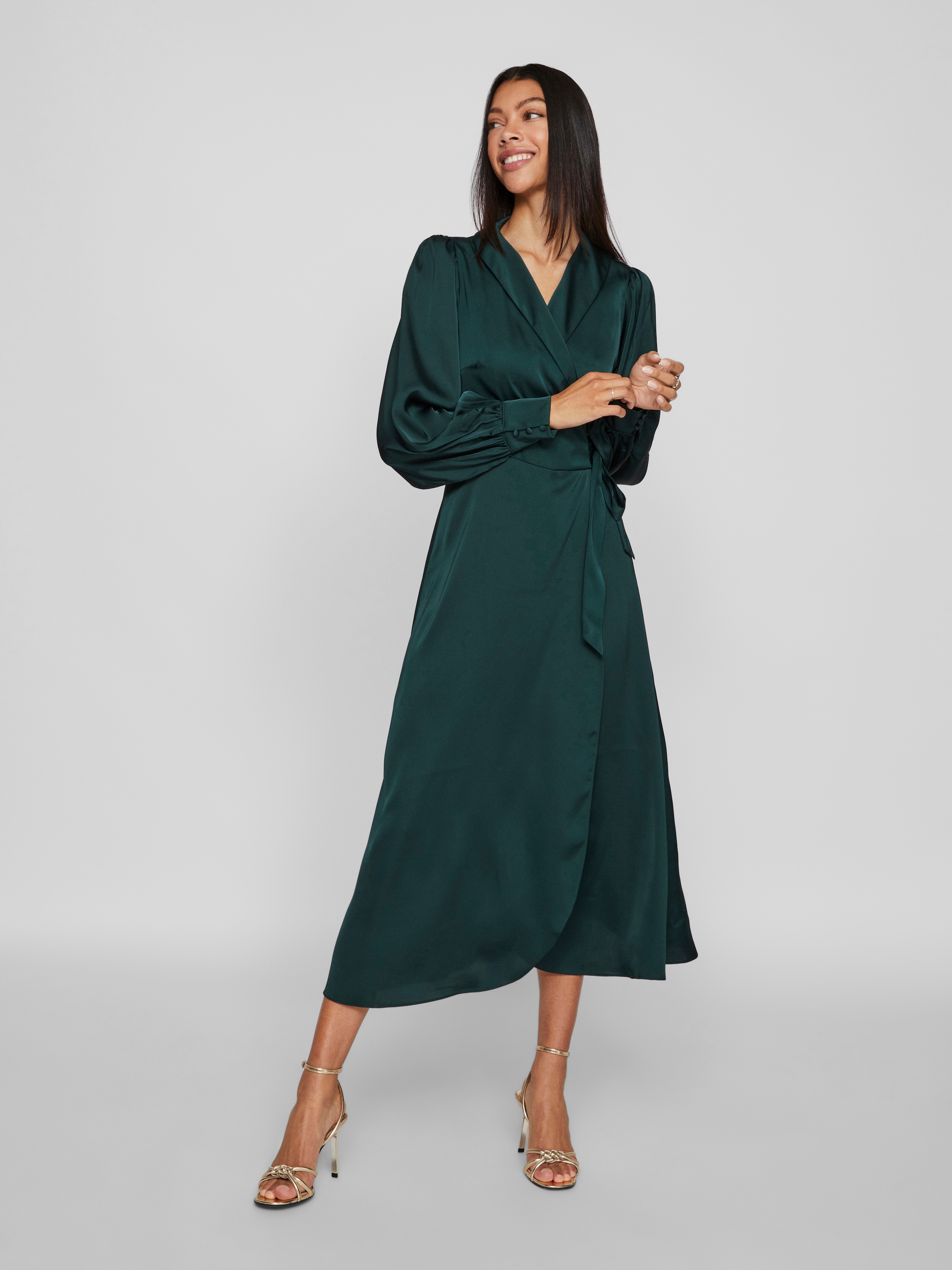 Vila Maxikleid »VIENNA RAVENNA ANKLE WRAP DRESS-NOOS/OC« Kunstfaser, regular fit