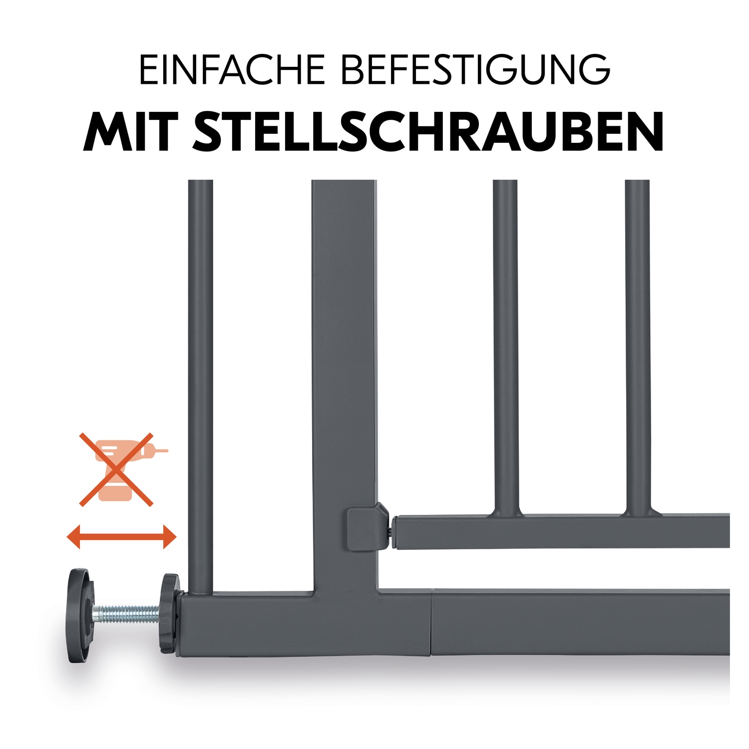 Hauck Türschutzgitter »Open N Stop 2, Dark Grey« auch als Treppenschutzgitter verwendbar; 75-80 cm, erweiterbar