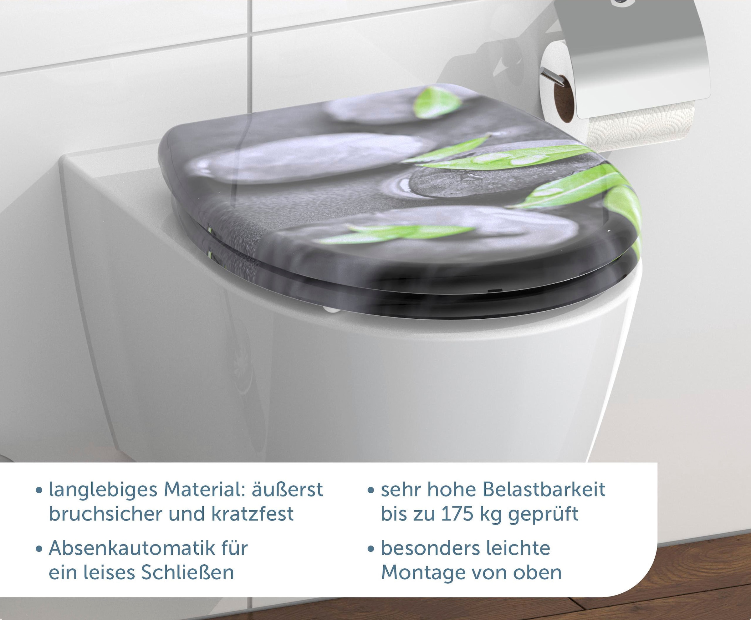 Schütte WC-Sitz »Stone« Duroplast, mit Absenkautomatik und Schnellverschluss
