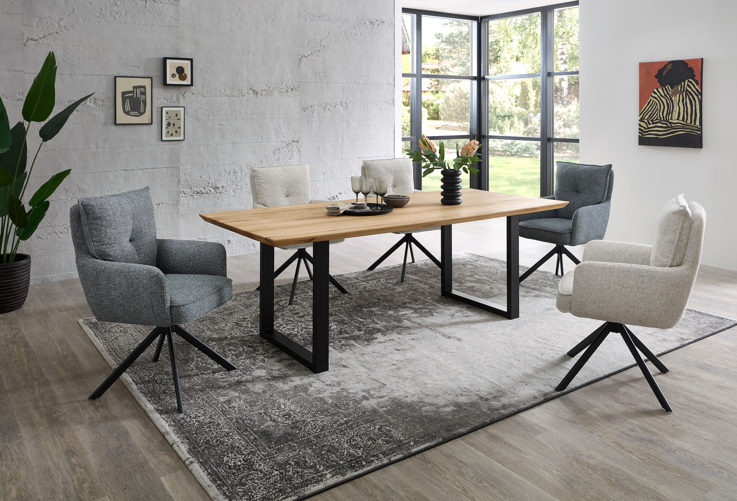 Stolkom Chaise avec accoudoirs »Sofia young« (Set) 2 cuis180 grad drehbar mit Auto-Return, Federkern im Sitz