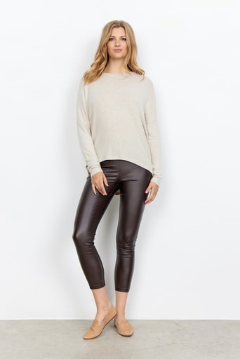 soyaconcept Shirt à col rond »SC-BIARA 1« bequemer Pullover, elastische Viskose-Qualität in melierter Optik