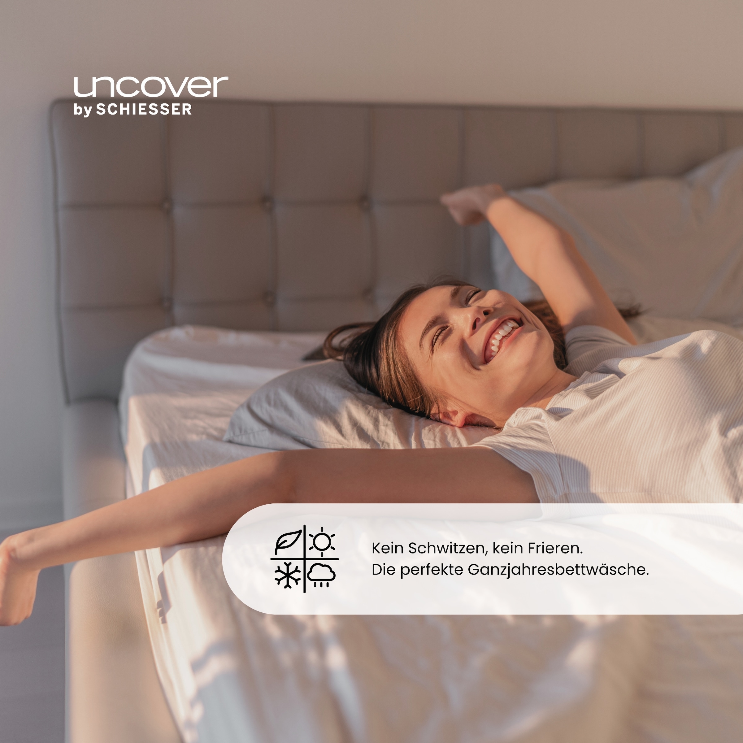 uncover by SCHIESSER Linge de lit »Maxim aus edlem Baumwollsatin, 135x200cm + 80x80cm« 2 cuis Made in Green