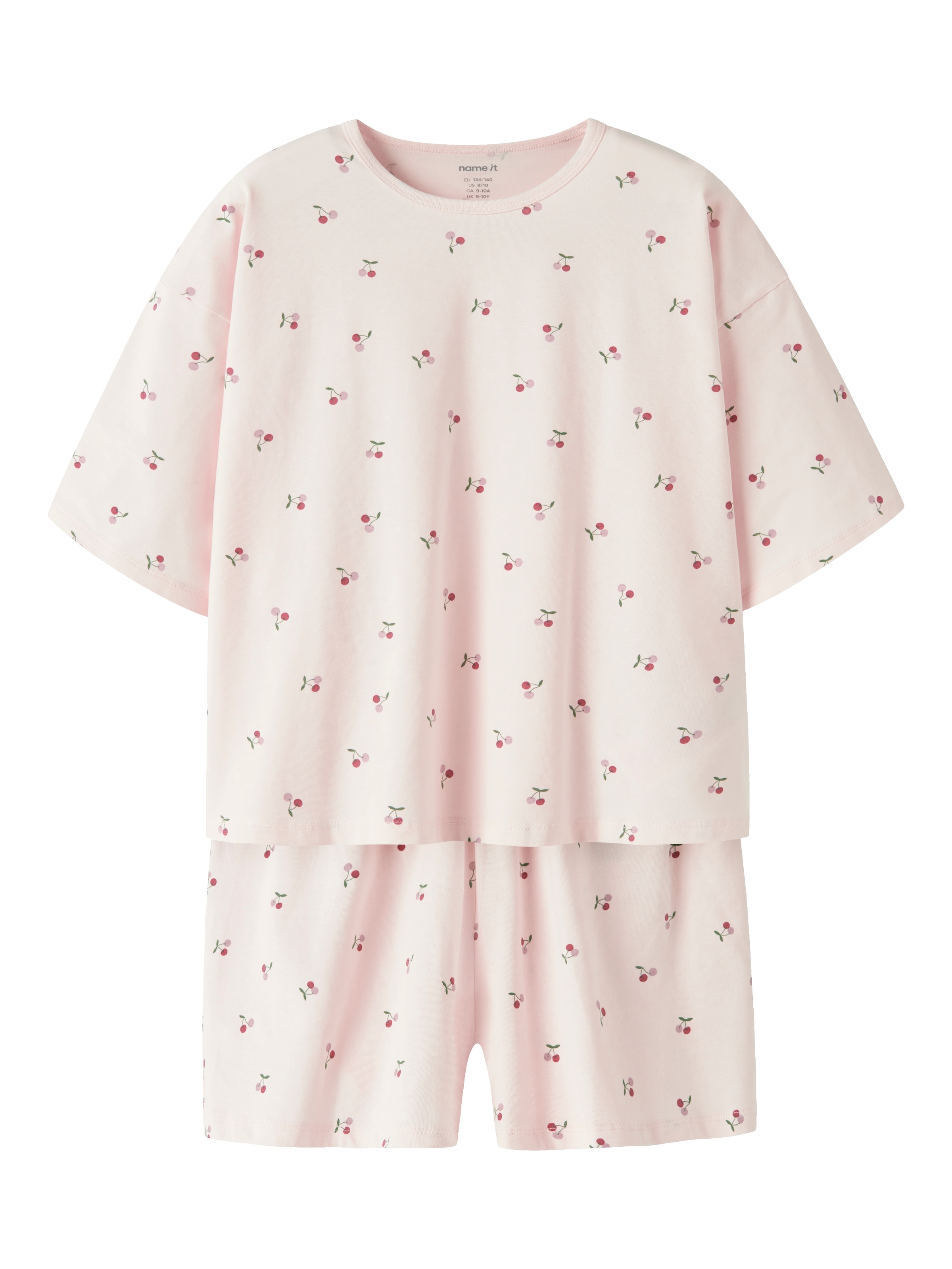Name It Pyjama »NKFNIGHTSET BOXY CHERRY NOOS« Set,  Baumwollmischung, Allover Druck