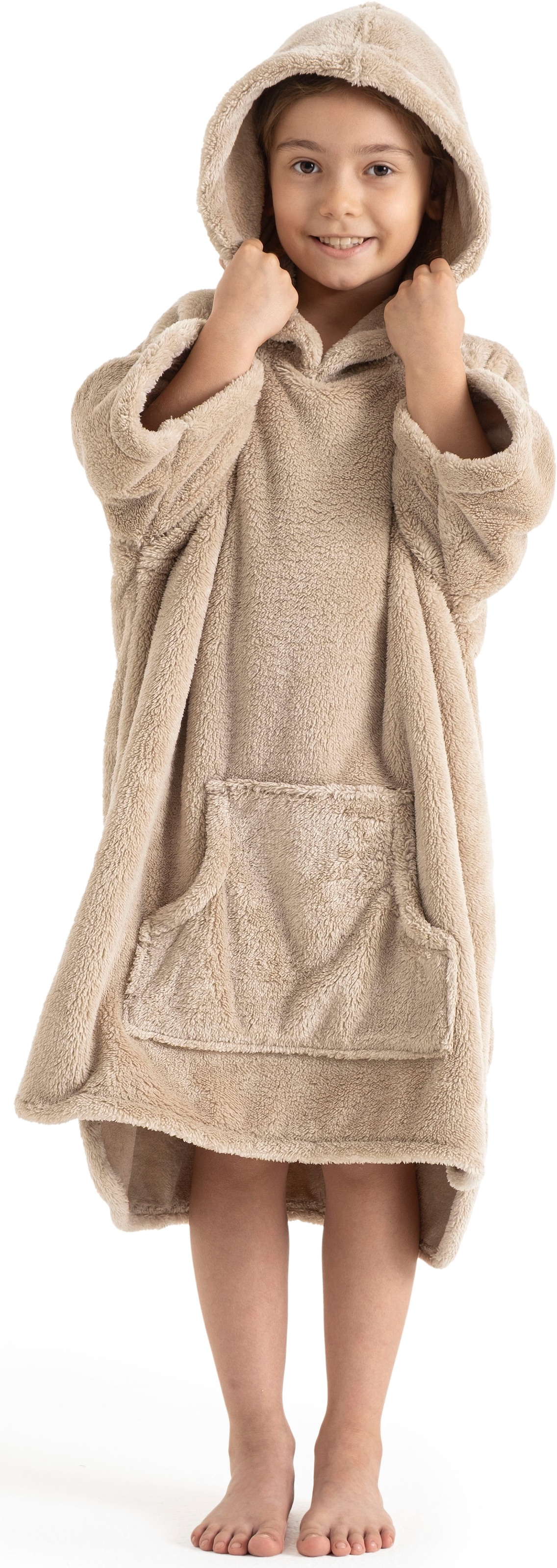 my home Badeponcho »Lillou, für Kinder, ideal für Urlaub oder im Schwimmbad« 1 Stk. tlg., weich und kuschelig, Fleece, plüsch, Surfponcho