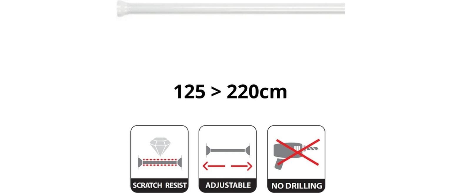 spirella Duschvorhangstange »Kreta 125/220 x 3,5 cm« Ø 35 mm 1 läufig-läufig Ohne Bohren