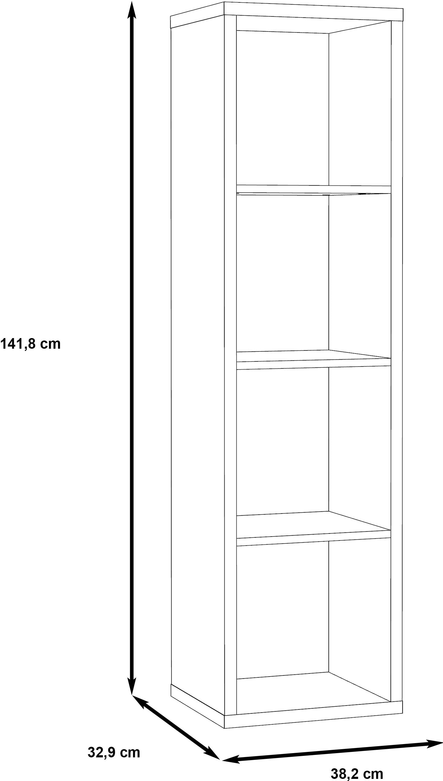 FORTE Étagère sur pied »Mauro, FSC®-zertifiziert« taille compartiment 33x33cm, 4 compartiments