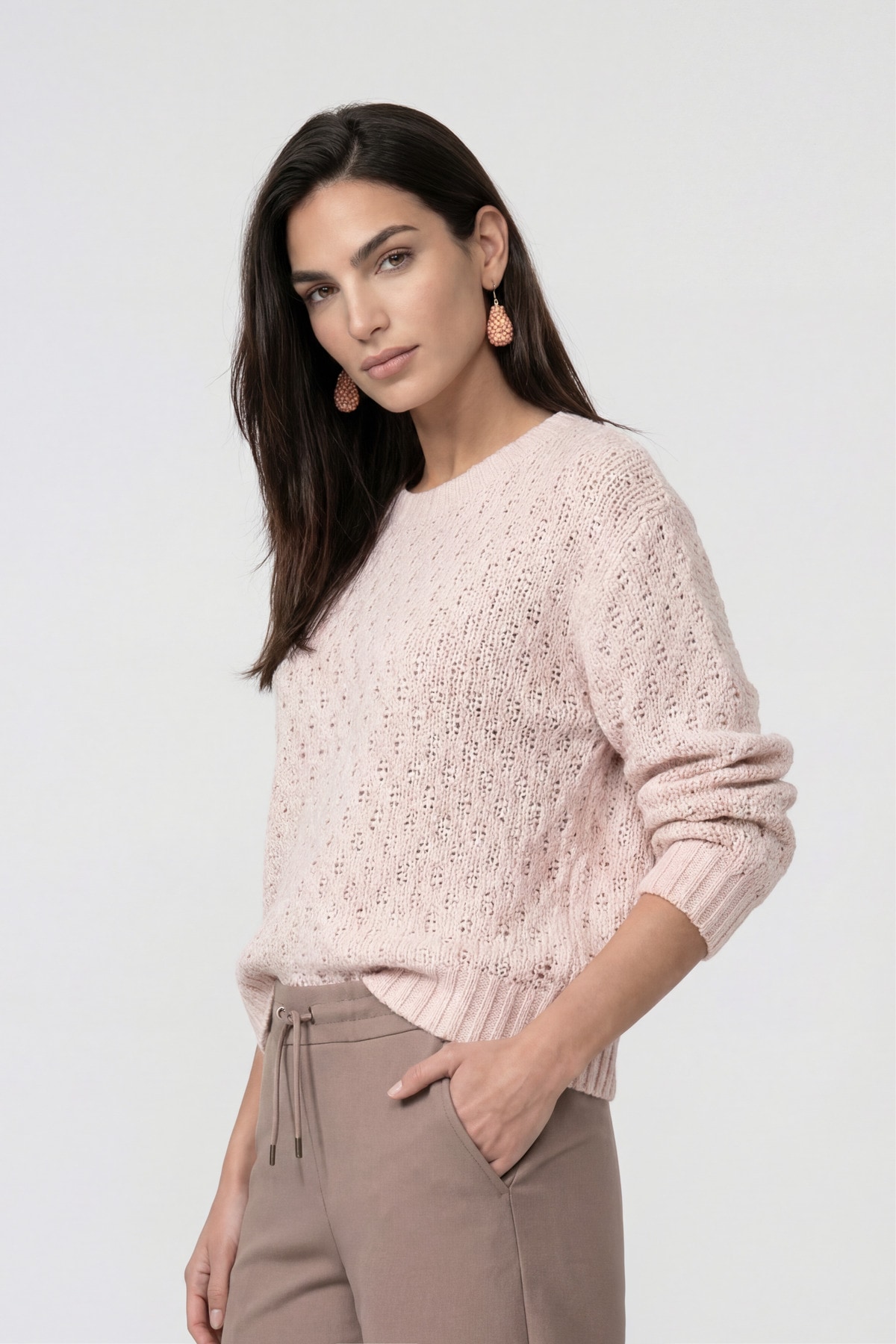Monari Strickpullover »Pullover Lurex« Regular fit mit Rundhalsausschnitt